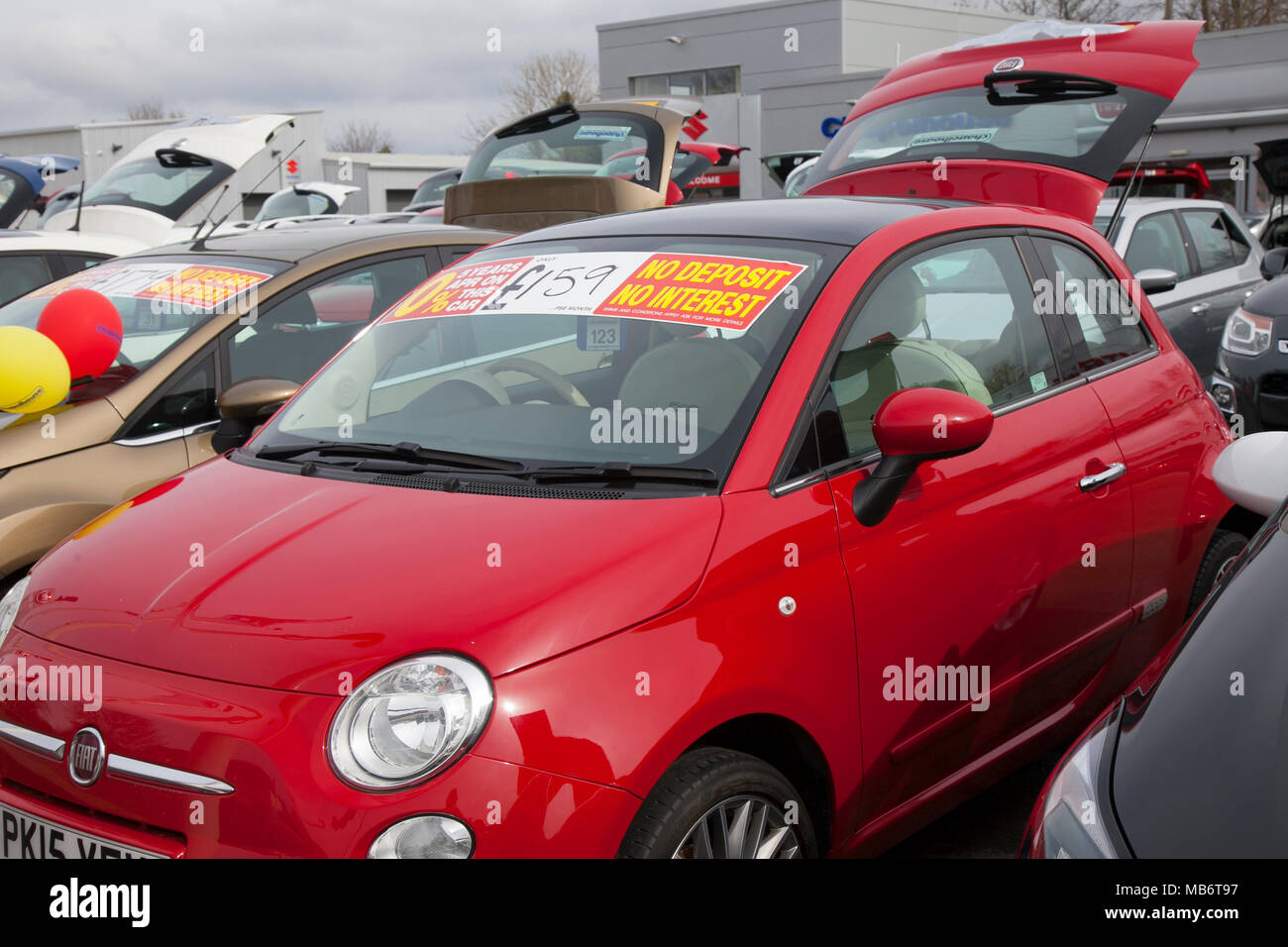 Uk Dealer Forecourt Dealership Automobile High Resolution Stock