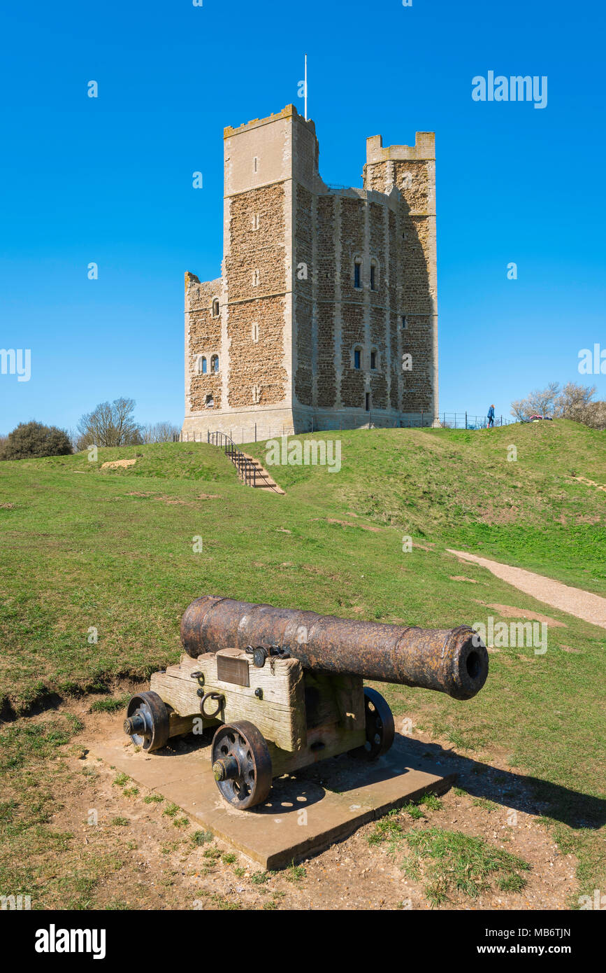 National Trust Castle, view of the well preserved 12th Century castle keep managed by The National Trust in Orford, Suffolk, England, UK Stock Photo