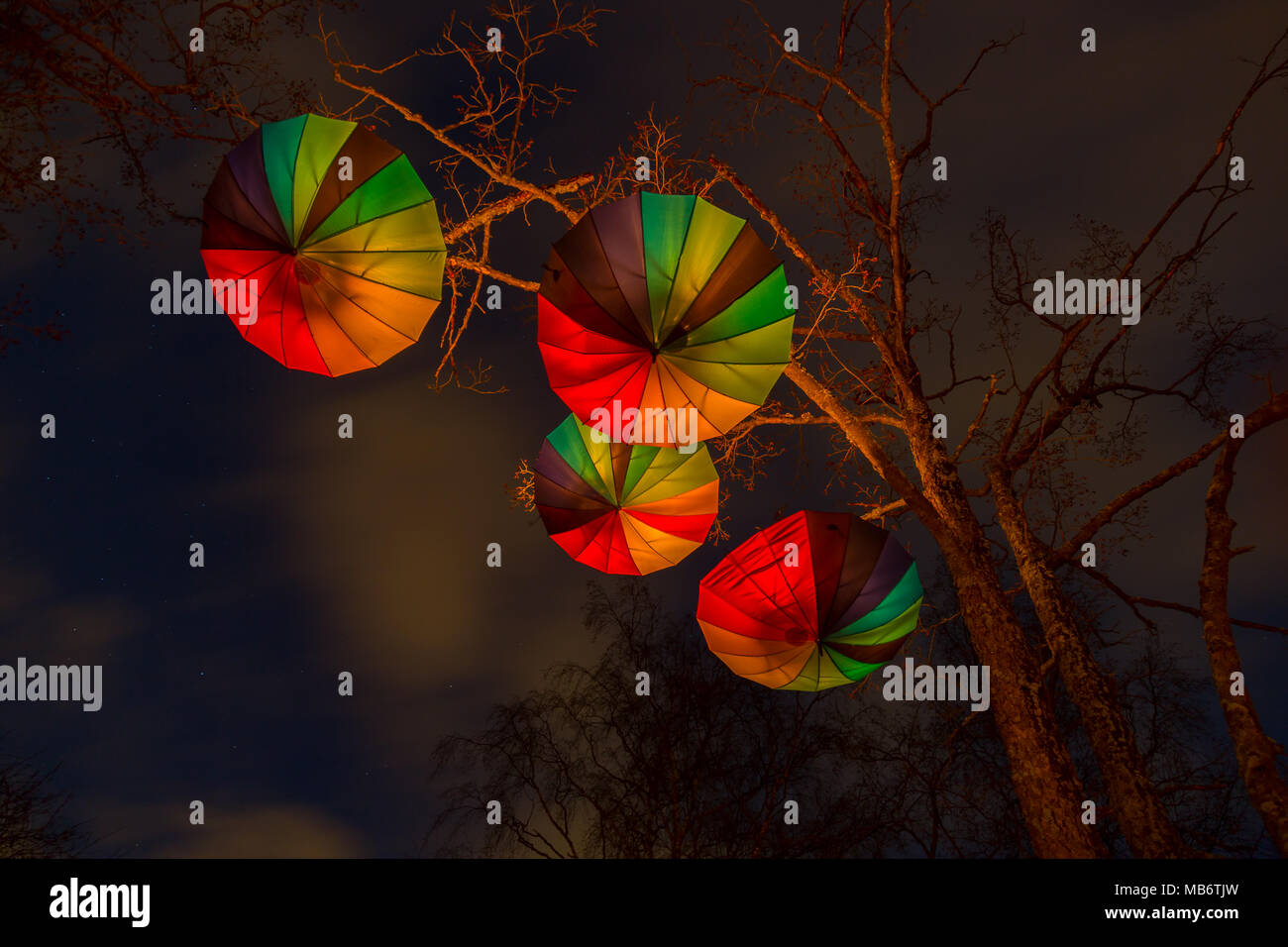 umbrella art project Stock Photo Alamy