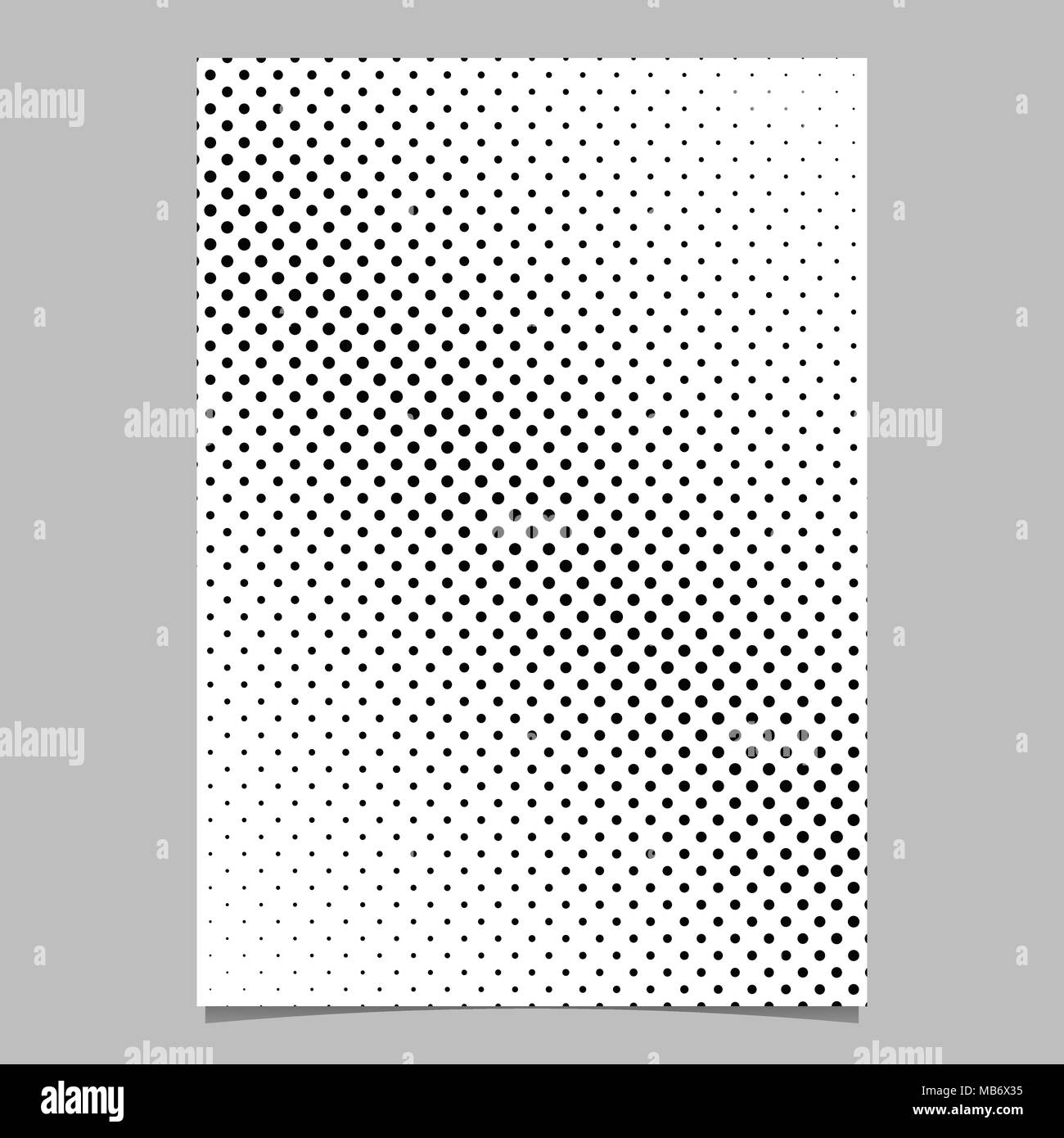 Halftone circle background pattern flyer template from diagonal dots Stock Vector