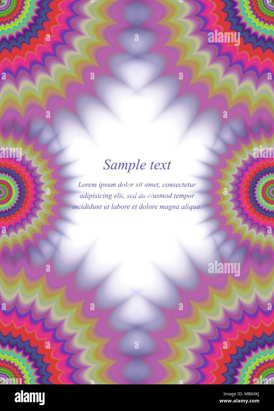 Colorful page border fractal ornament design Stock Vector
