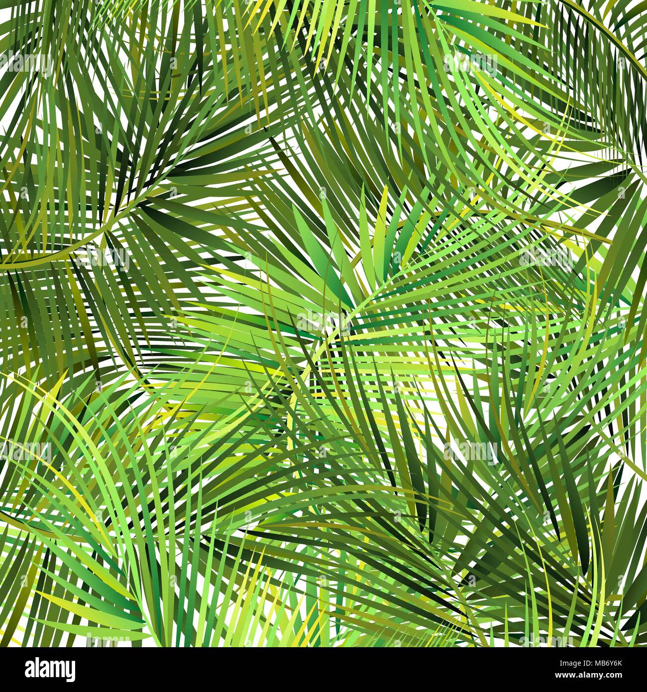 Green palm tree branches on abstract background. Vector illustration Stock Vector Image & Art