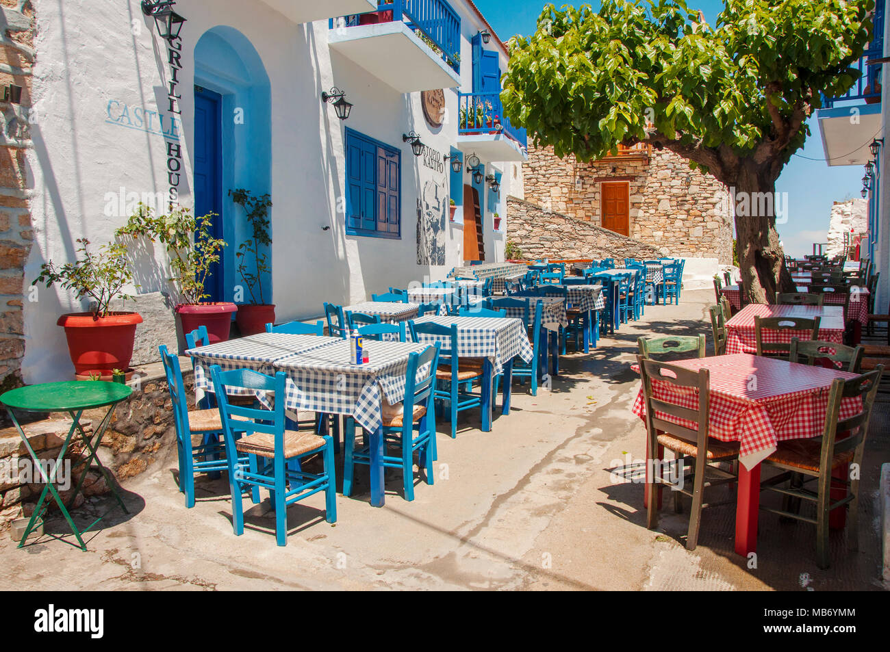 Square in the old town alonissos hi-res stock photography and images ...