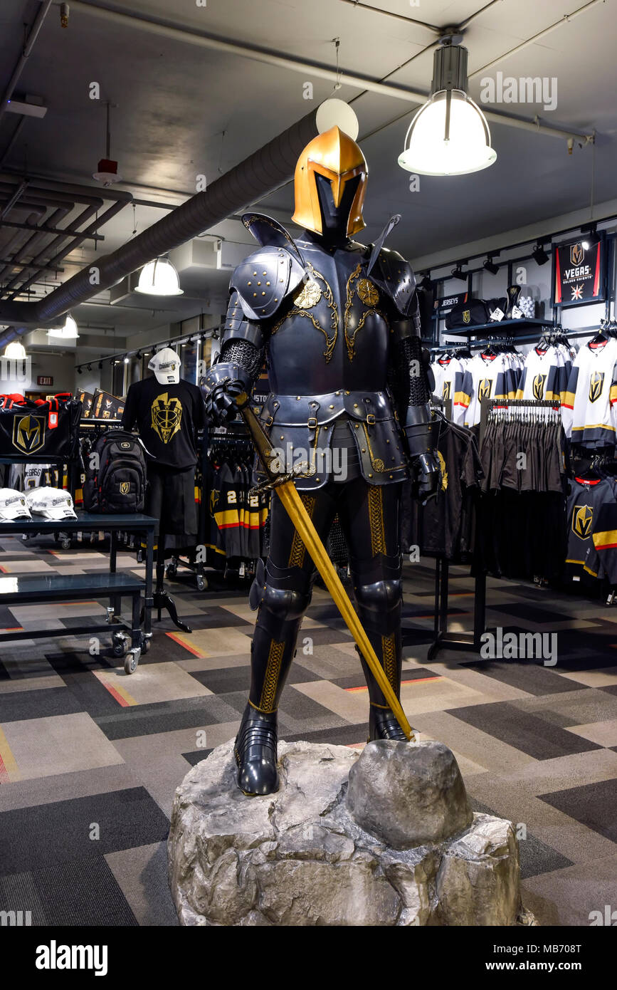 The Arsenal, the Golden Knights Hockey Team retail outlet store front at City National Arena in Las Vegas, Nevada. Stock Photo