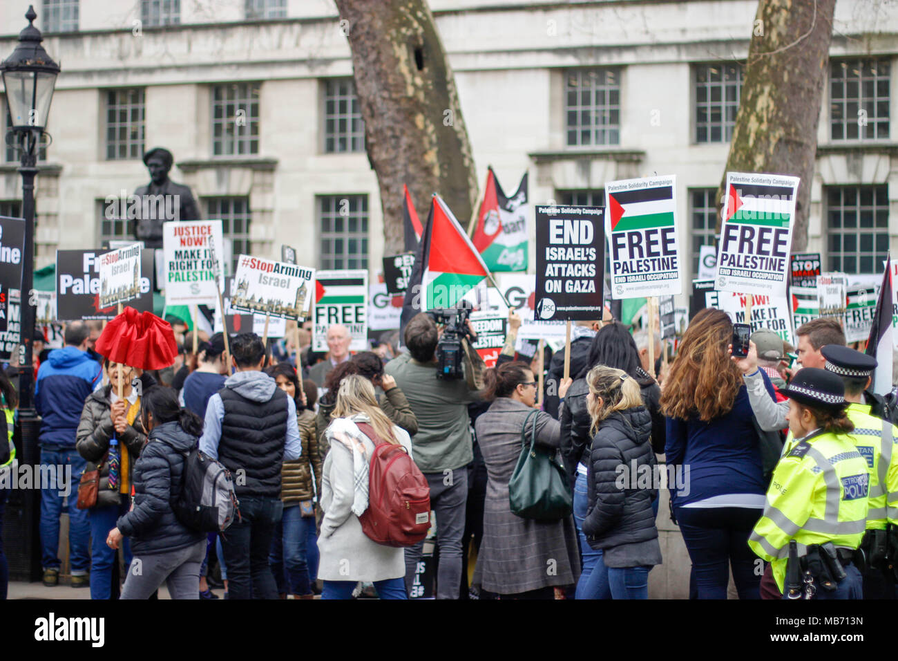 Protesters at the Protest for Gaza Stock Photo