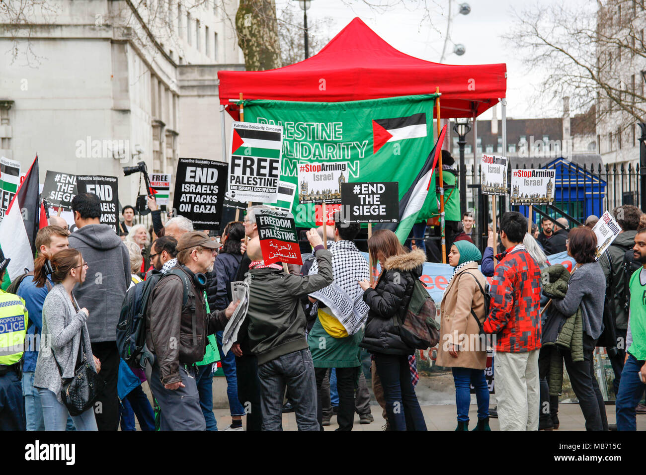 Protesters at the Protest for Gaza Stock Photo