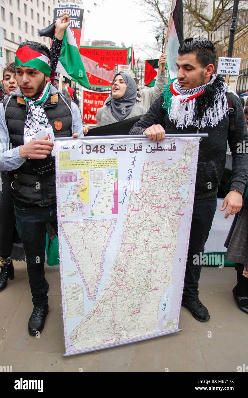 Protesters at the Protest for Gaza Stock Photo