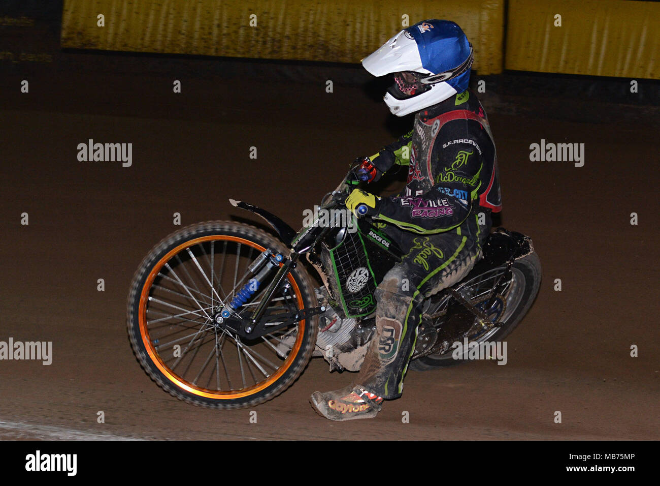 Plymouth, UK. 6th April, 2018. Plymouth Devils Ryan Terry-Daley in action during the National Trophy meeting against Kent Kings. Nick Truscott Photography Ltd/Alamy Live News Credit: Nicholas Truscott/Alamy Live News Stock Photo