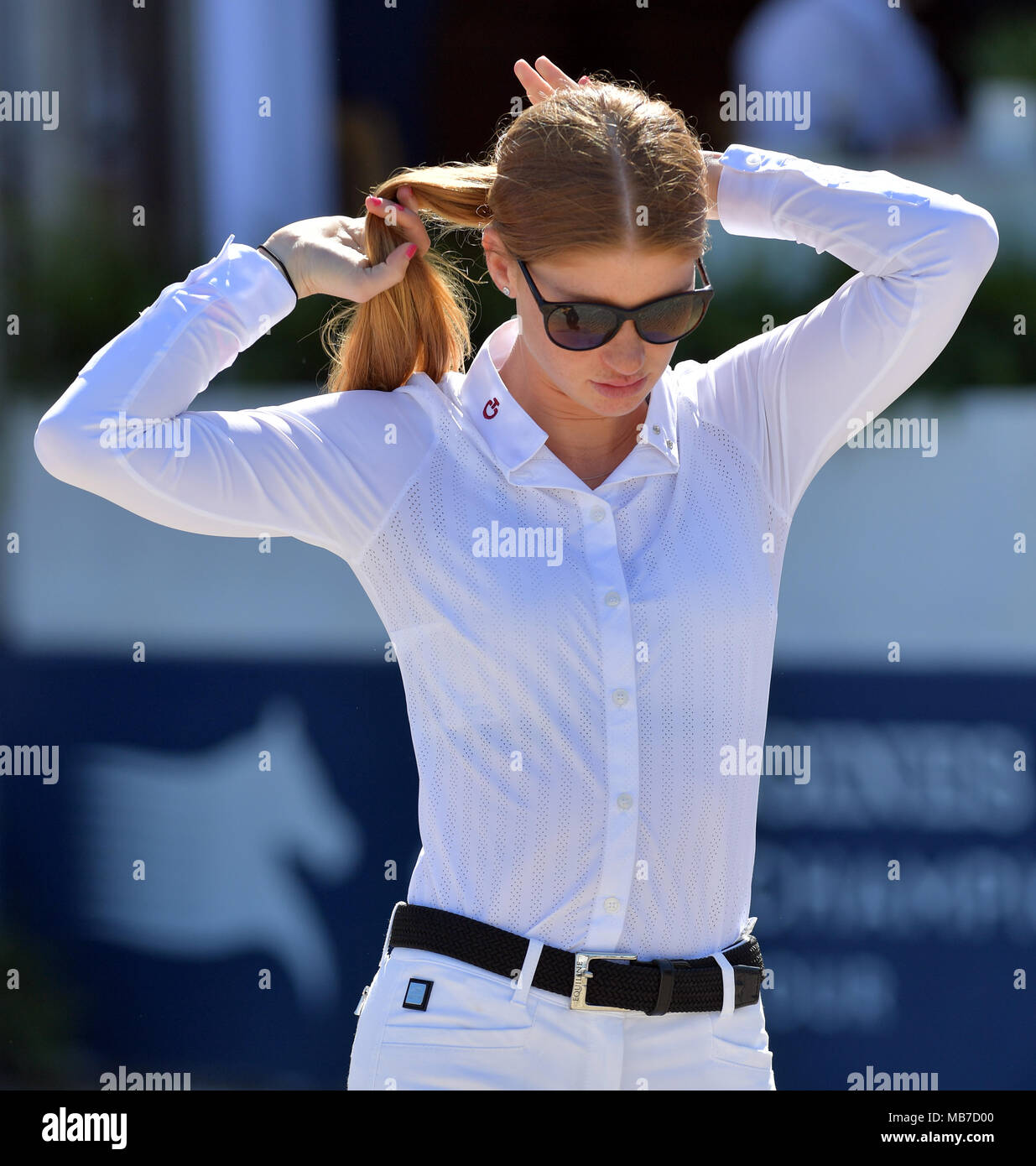 MIAMI BEACH, FL APRIL 06 Jennifer Gates attends the Longines Global Champions Tour stop in