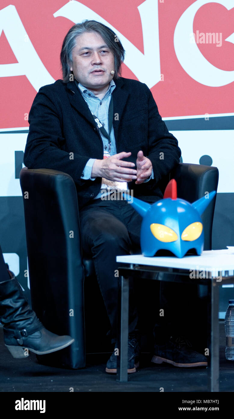 Madrid, Spain - April 07, 2018: Yuji Muto director of series and feature films of the Shin Chan anime since 2004 at the Heroes Manga Madrid convention, Madrid, Spain Credit: EnriquePSans/Alamy Live News Stock Photo