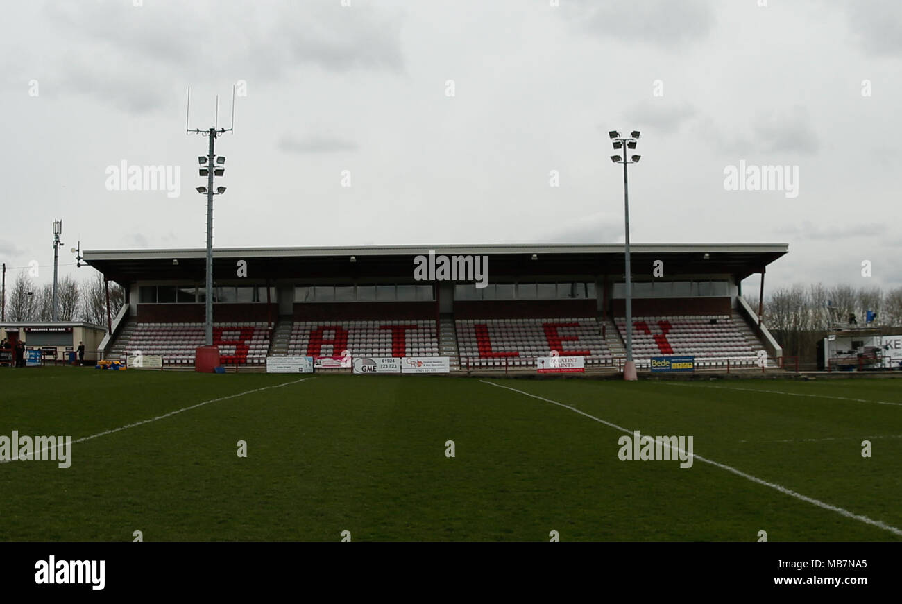 Fox's Biscuit Stadium, Batley, West Yorkshire, 7 April 2018. Betfred Rugby League Championship