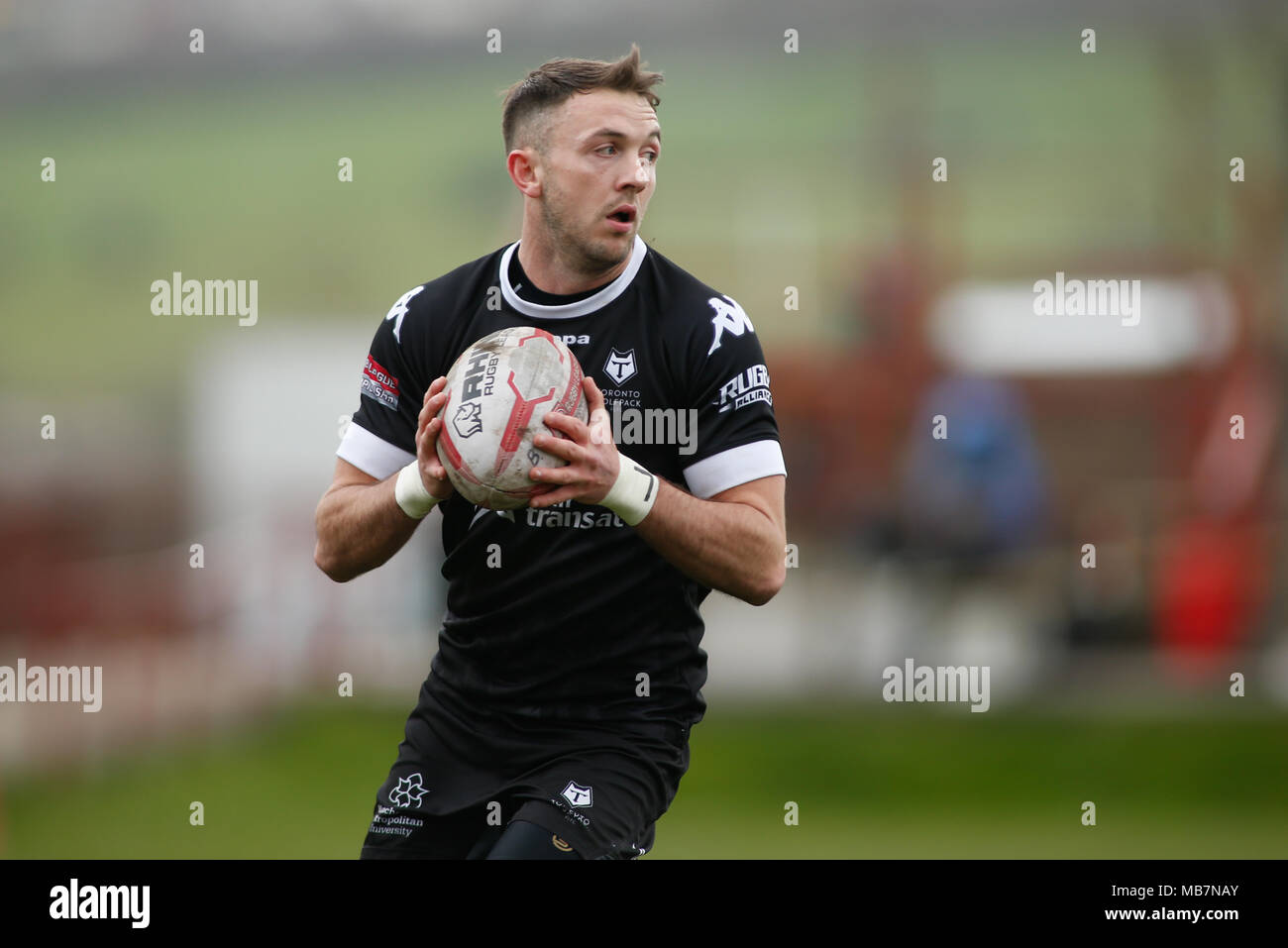 Fox's Biscuit Stadium, Batley, West Yorkshire, 7 April 2018.   Betfred Rugby League Championship : Batley Bulldogs vs Toronto Wolfpack  Ryan Brierley of Toronto Wolfpack  Credit: Touchlinepics/Alamy Live News Stock Photo