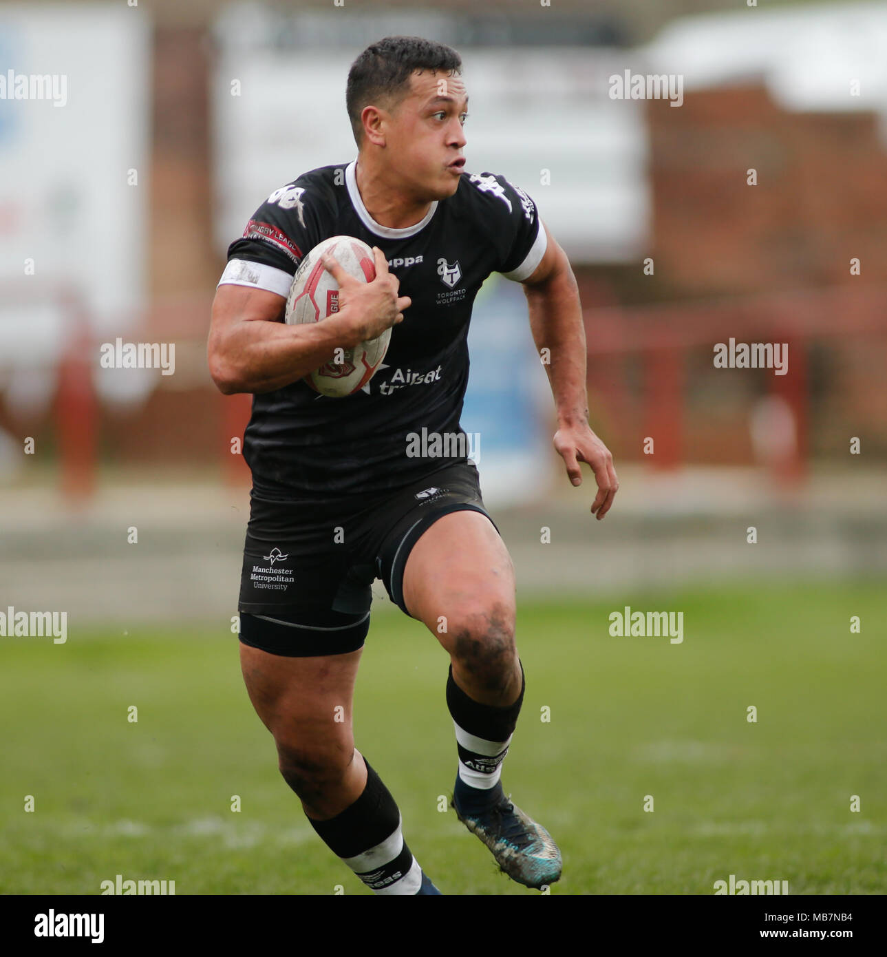 Fox's Biscuit Stadium, Batley, West Yorkshire, 7 April 2018.   Betfred Rugby League Championship : Batley Bulldogs vs Toronto Wolfpack  Chase Stanley of Toronto Wolfpack  Credit: Touchlinepics/Alamy Live News Stock Photo