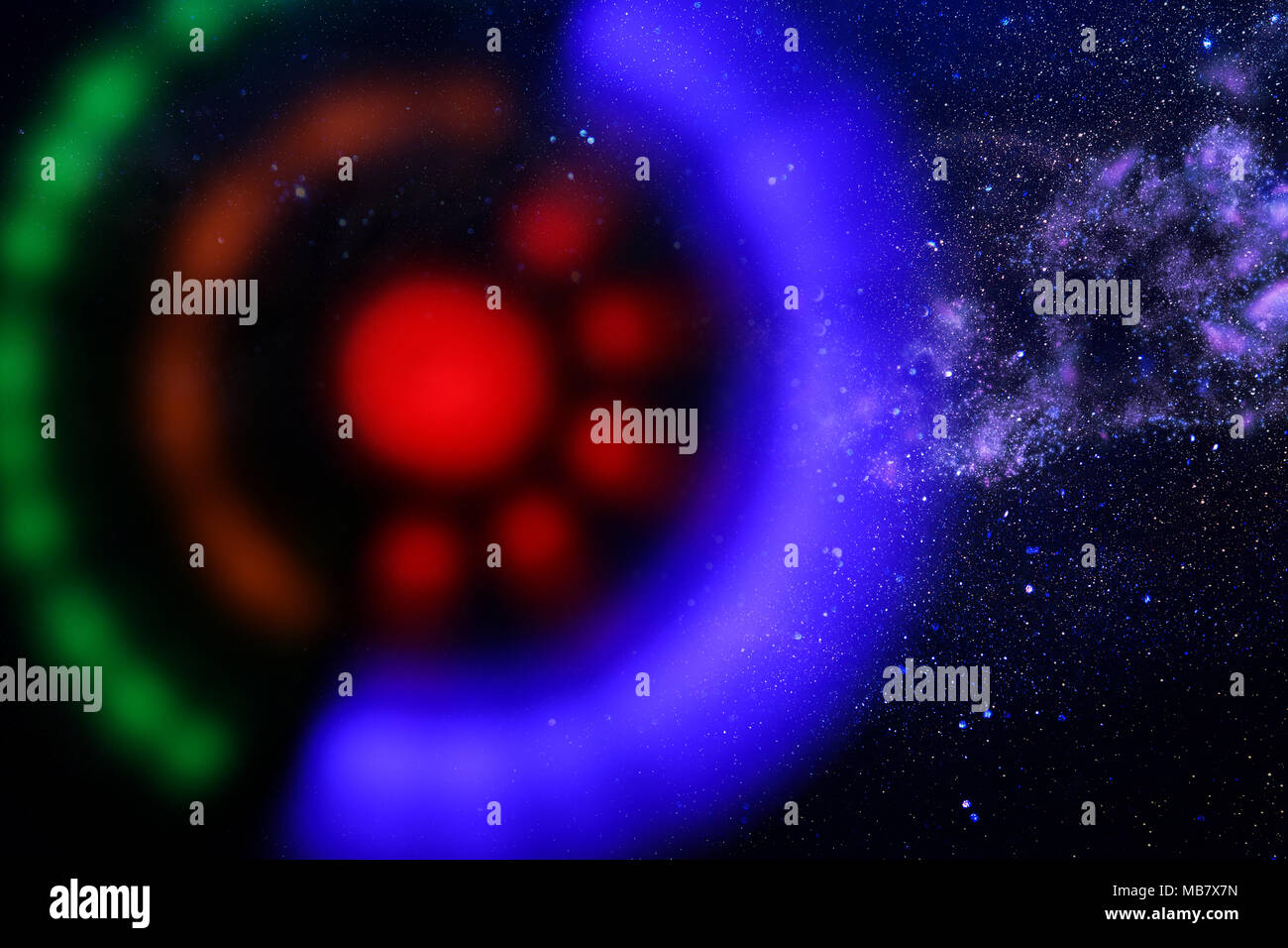 abstract image spaceship ufo in the night sky and astrology concept Stock Photo