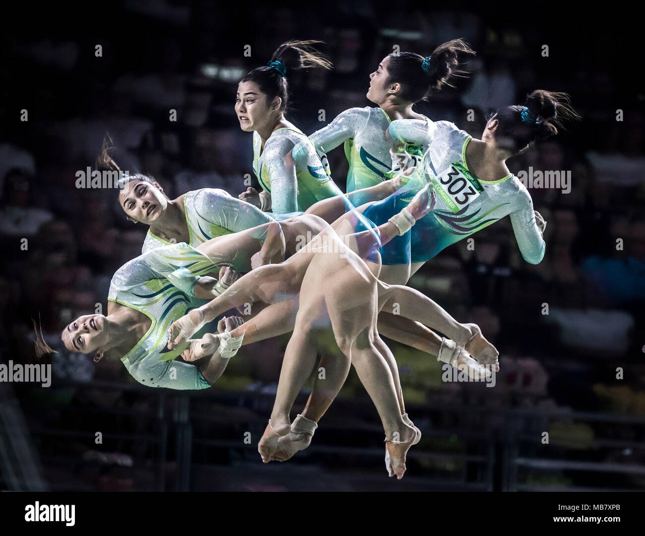 Australia's Godwin competes during the Woman's Vault at the