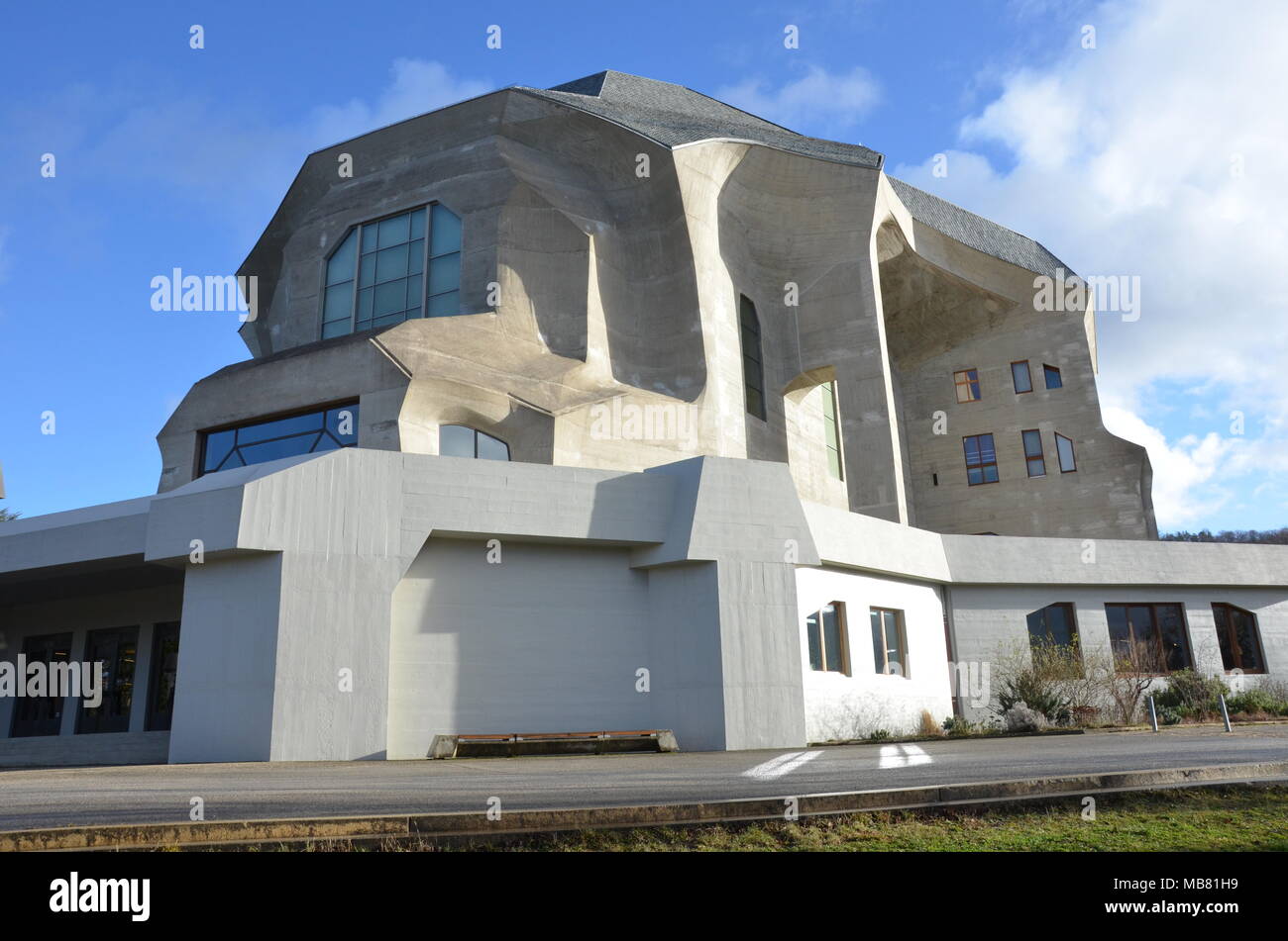 The Goetheanum, Dornach, near Basel, Switzerland, January 2018. Designed by Rudolph Steiner, it is the world centre for the anthroposophical movement. Stock Photo