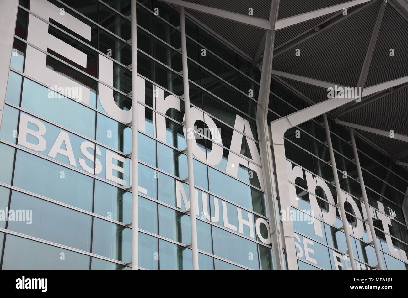 The terminal building of EuroAirport (Basel, Mulhouse, Freiburg), Basel, Switzerland, January 2018 Stock Photo