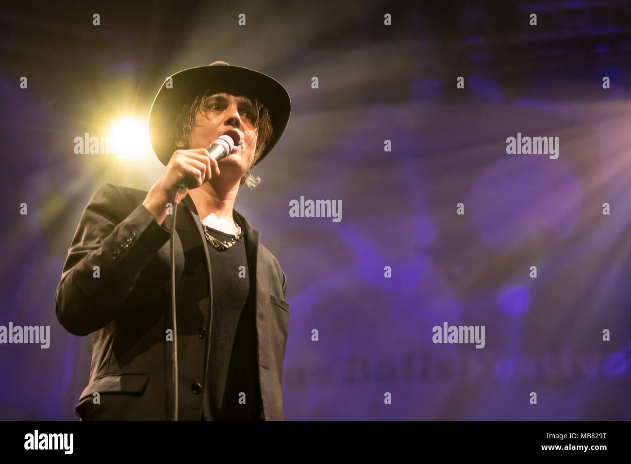The British rock musician Peter Doherty live at the 25th Blue Balls Festival in Lucerne, Switzerland Stock Photo