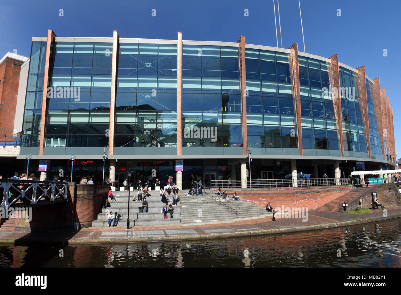 The NIA or National Indoor Arena and canals alongside Brindleyplace