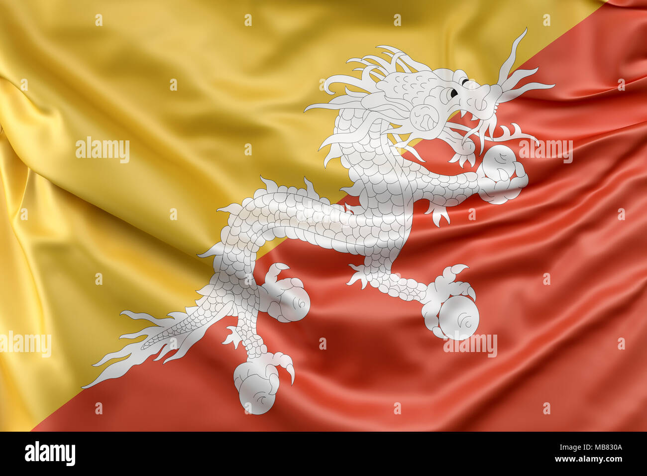 Flag of Bhutan Stock Photo Alamy