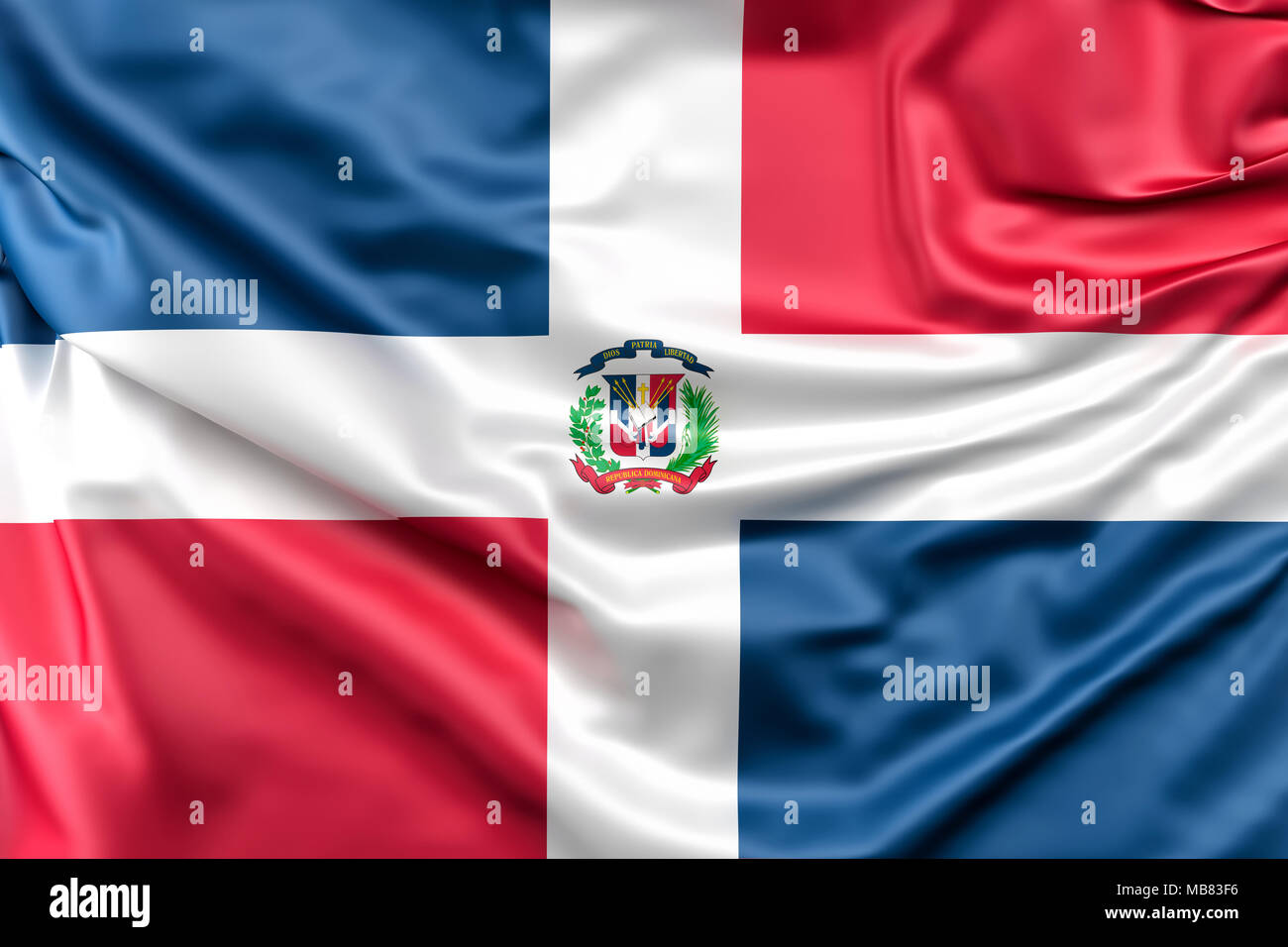 Flag of Dominican Republic Stock Photo