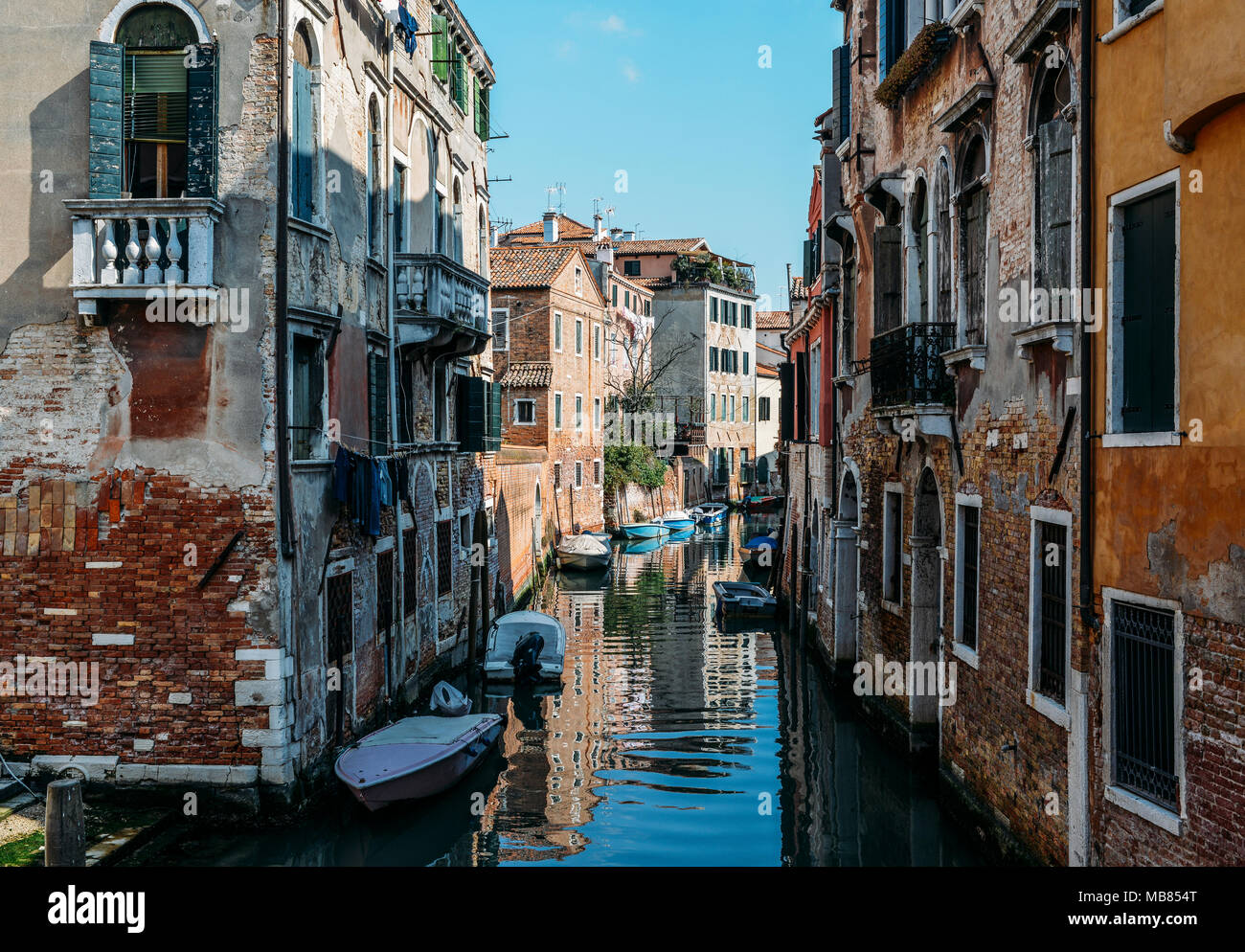 Colourful and relaxing canal in Venice, Veneto, Italy Stock Photo - Alamy