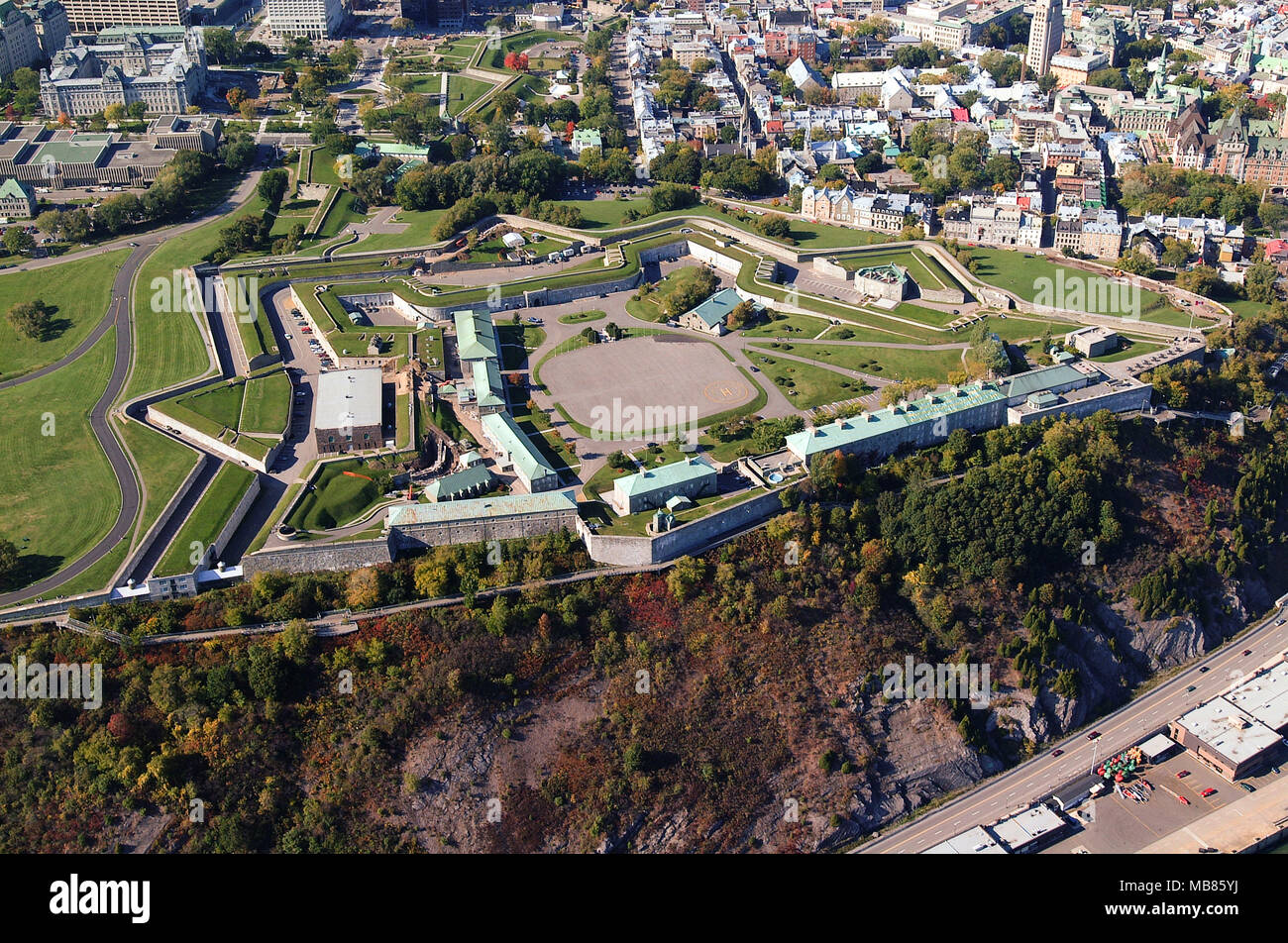 Aerial view of the Citadel, the old fortress of Quebec City. A World ...