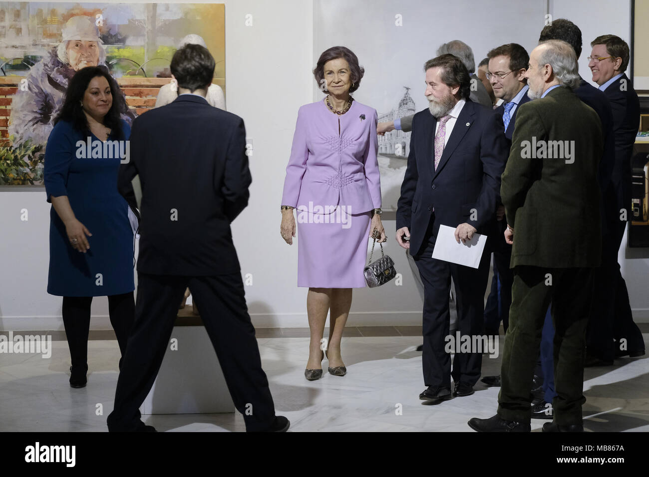 Queen Sofia attends the 53rd Sculpture and Painting Awards for the Spanish Association of Painters and Sculptors in collaboration with Google  Featuring: Queen Sofia of Spain Where: Madrid, Spain When: 08 Mar 2018 Credit: Oscar Gonzalez/WENN.com Stock Photo