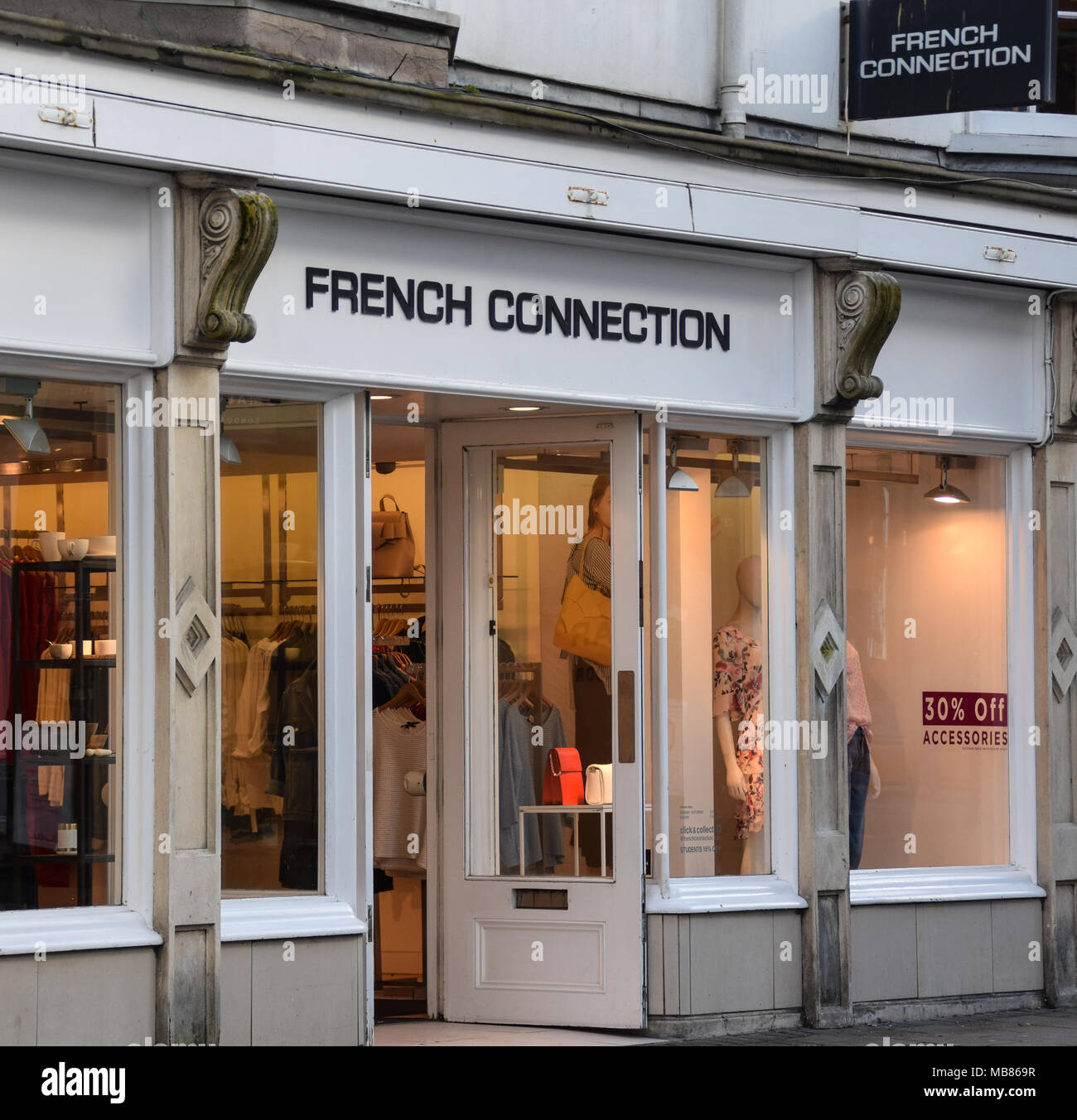 Brighton, United Kingdom - March 28 2018:   The Frontage of French Connection clothes shop in East Street Stock Photo