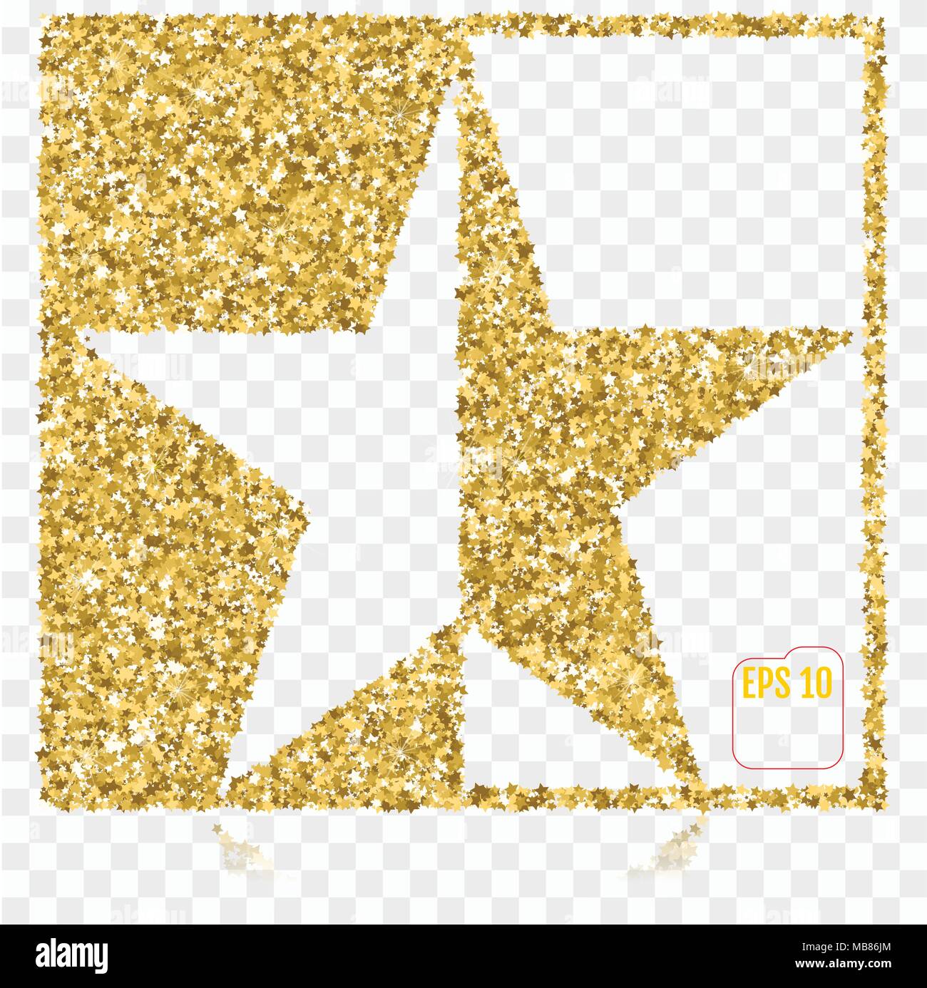 Decorative Christmas Festive Golden Five Pointed Shining Star