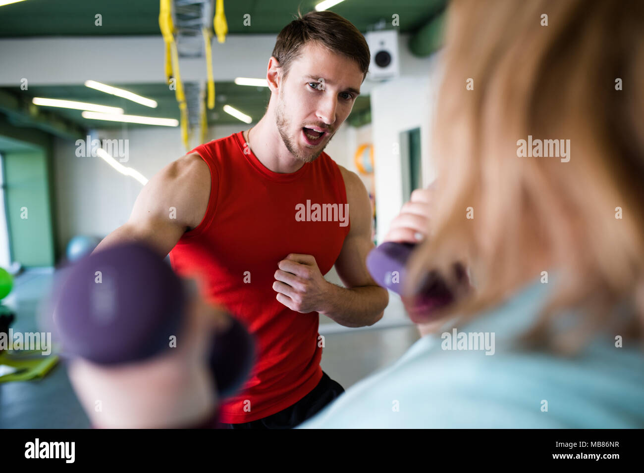 Personal Coach Motivating Client Stock Photo
