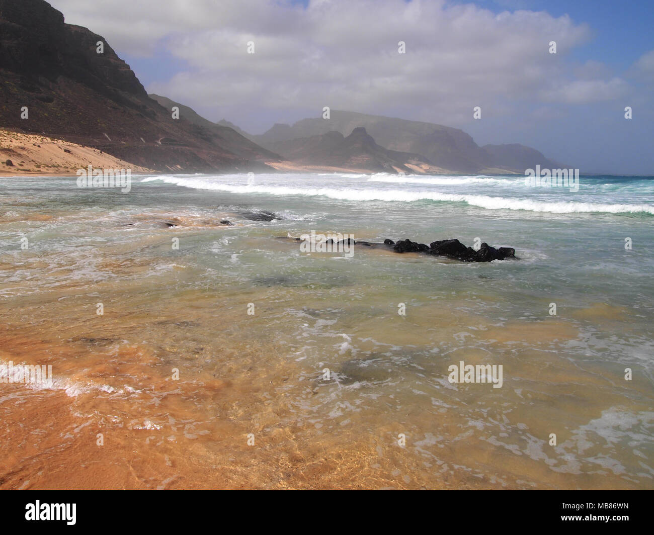 Coast of Sao Vicente, one of the islands in the Cape Verde archipelago Stock Photo