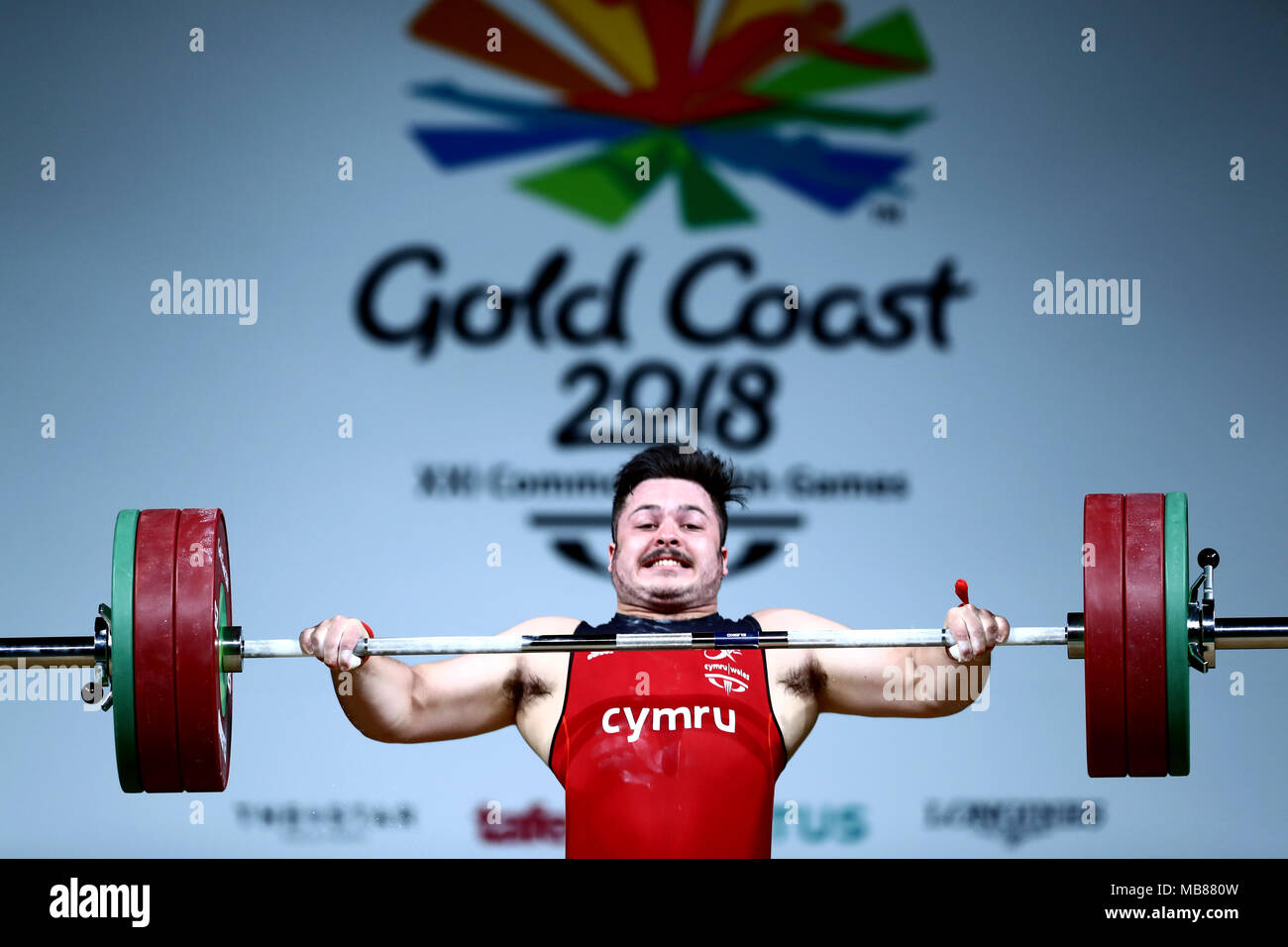 Wales' Jordan Sakkas during the Men's 105kg Weightlifting at the Carrara  Sports Arena during day five of the 2018 Commonwealth Games in the Gold  Coast, Australia Stock Photo - Alamy