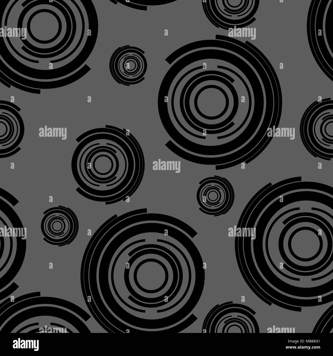 seamless circles pattern on black background. Vector illustration Stock ...