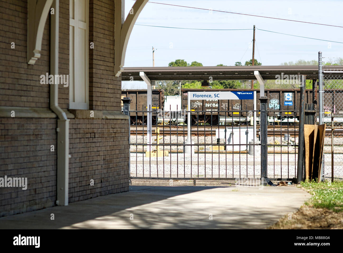 Florence, South Carolina, USA - April 2, 2018: View of Amtrak's