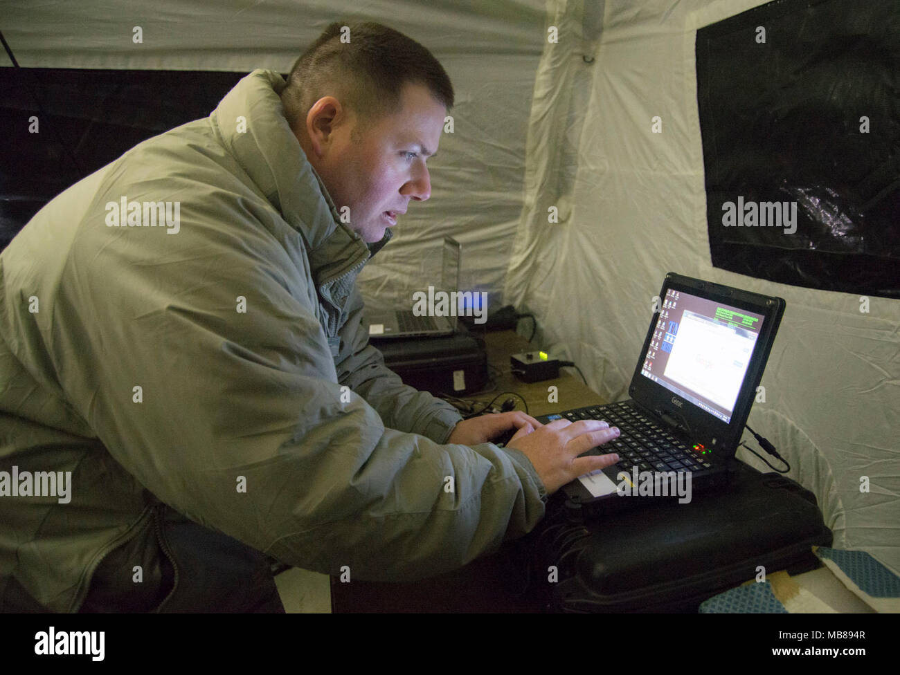Tech. Sgt. Sean Newell, a radio frequency transmission systems
