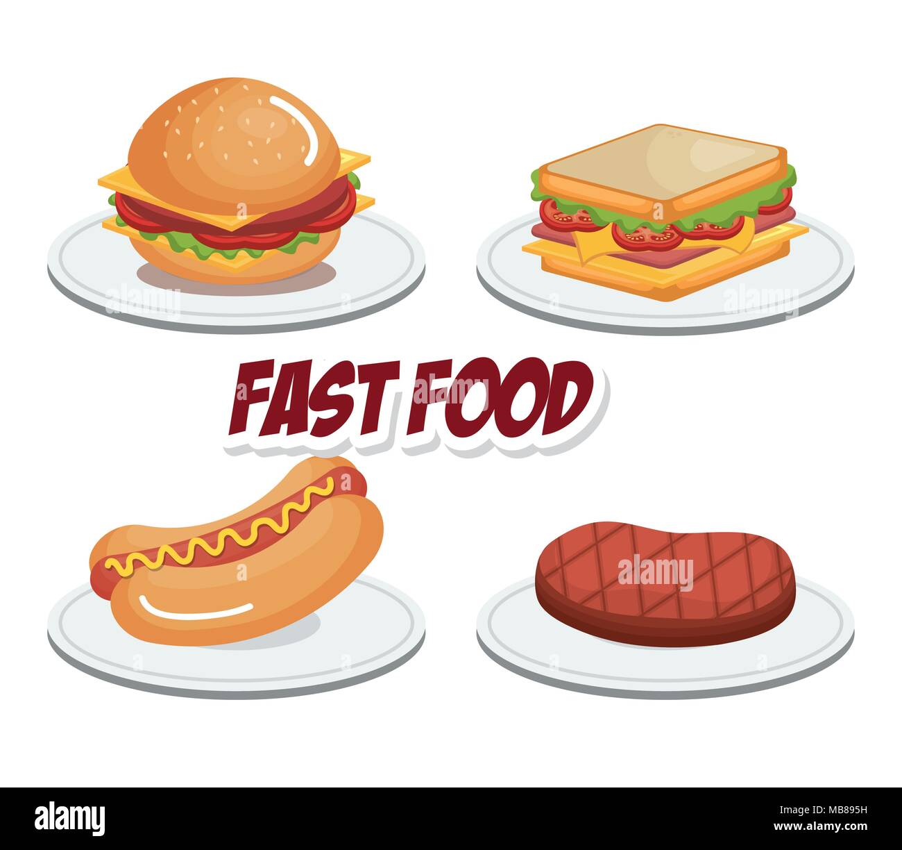 fast food product icons Stock Vector Image & Art - Alamy