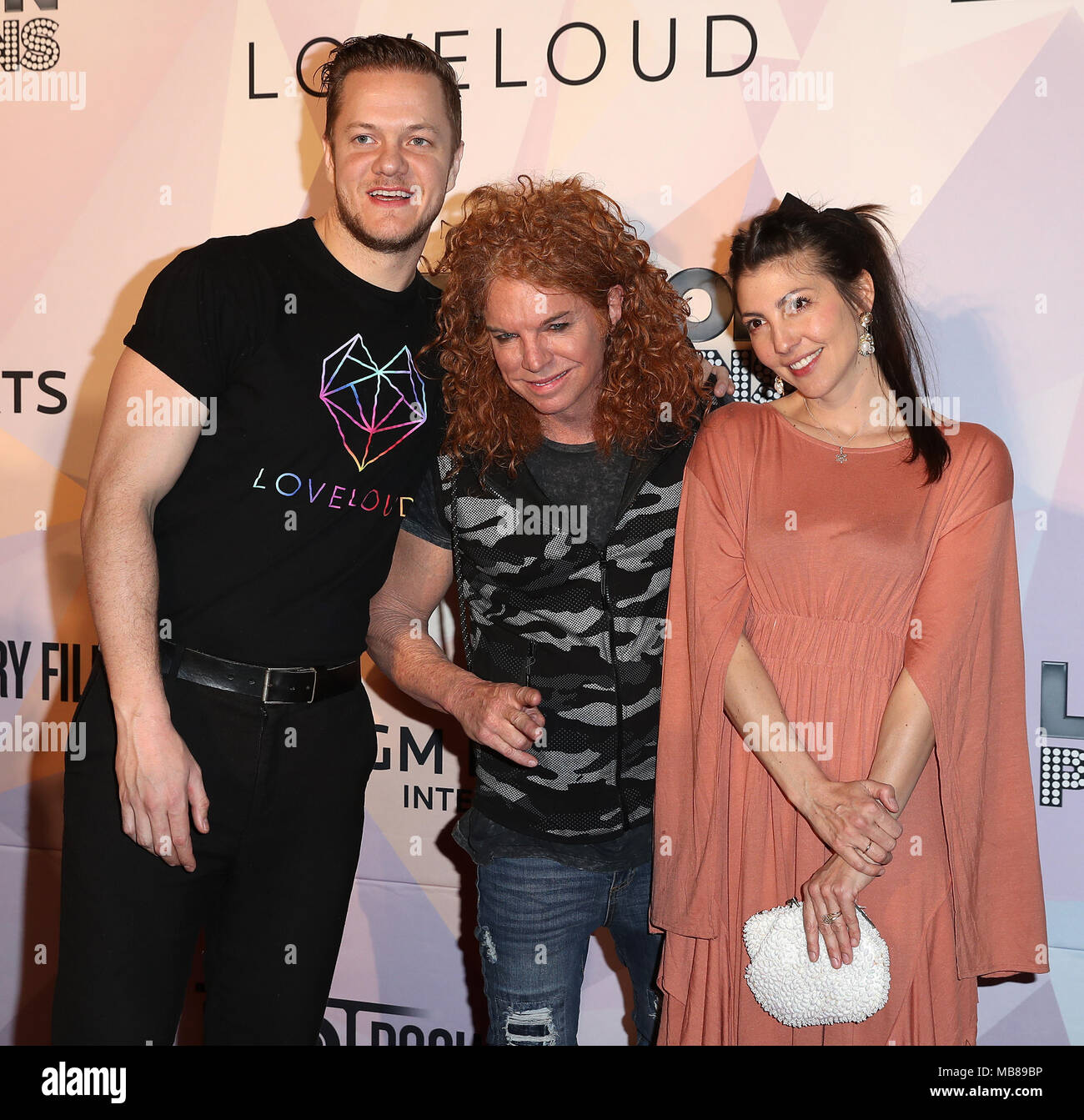 'Believer' at KA Theatre in the MGM Grand - Screening - Arrivals  Featuring: Dan Reynolds, Carrot Top, Aja Volkman Where: Las Vegas, Nevada, United States When: 09 Mar 2018 Credit: Judy Eddy/WENN.com Stock Photo
