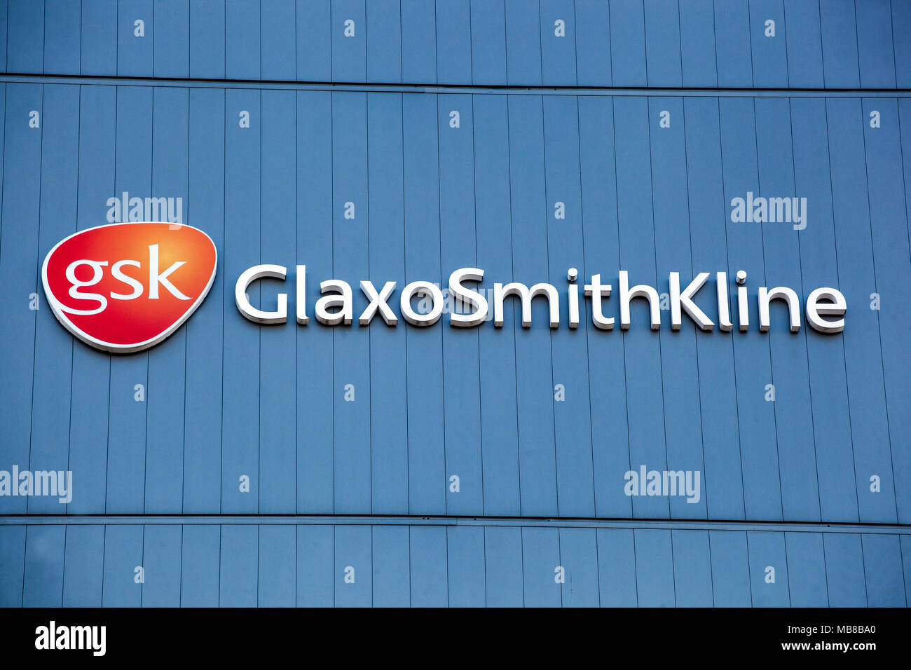 GSK logo, GlaxoSmithKline logo, Dresden, Germany Stock Photo
