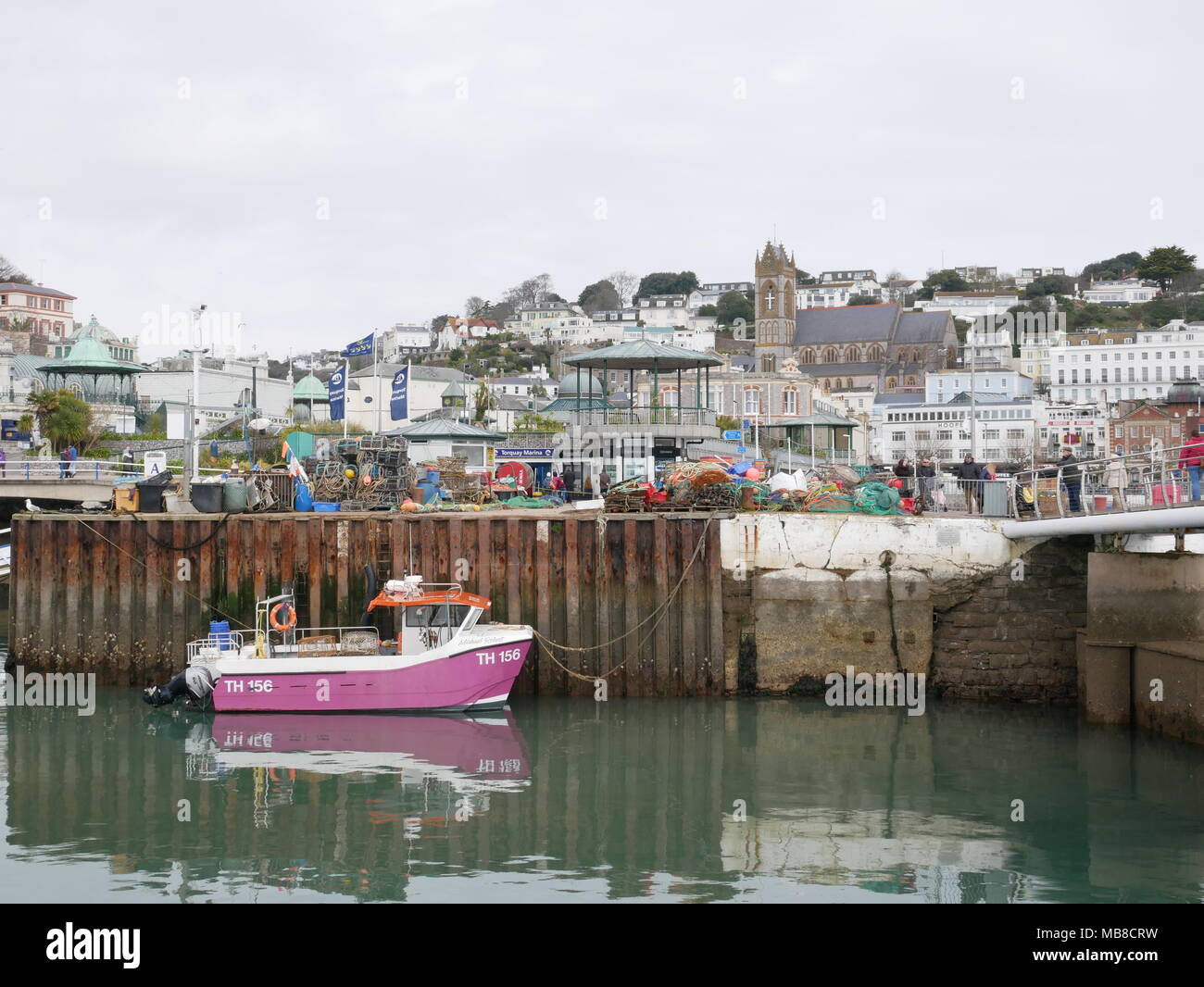 Fishing boat at harbour in Torquay, South West England, UK. Stock Photo