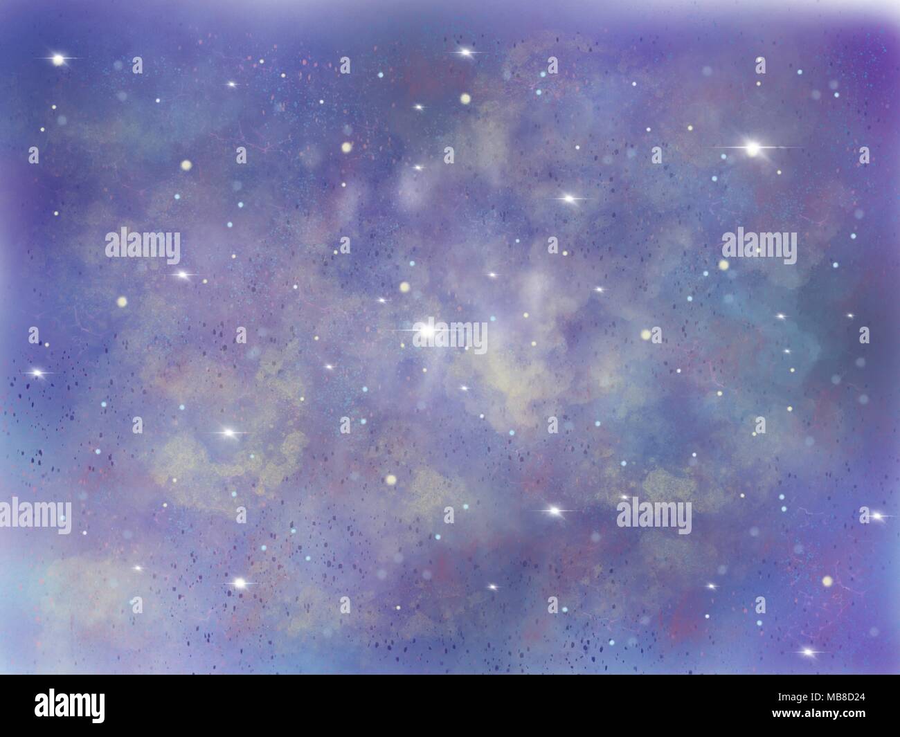 Blue And Purple Space Illustration Background With A Shining