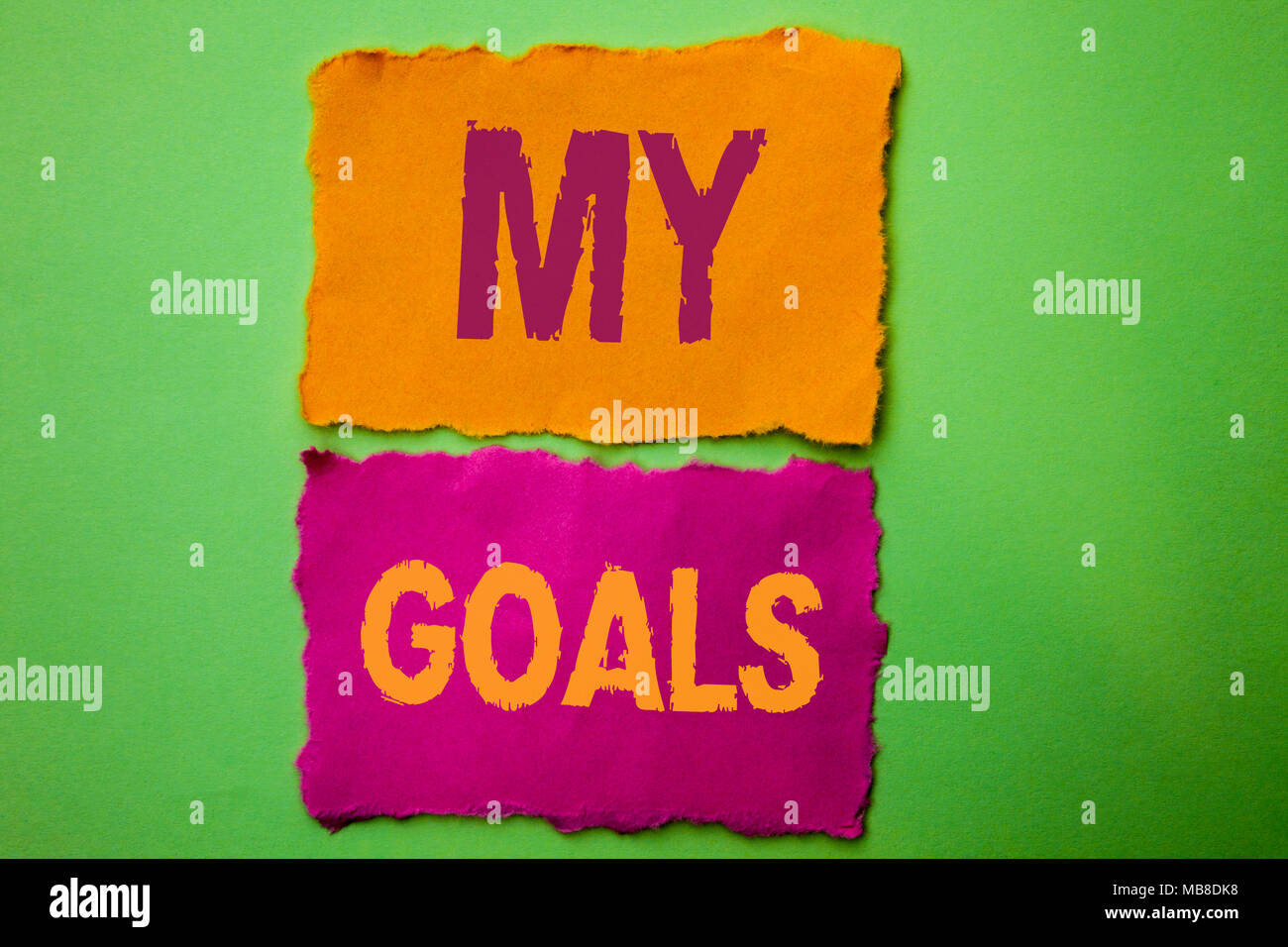 Handwriting text My Goals. Concept meaning Goal Aim Strategy