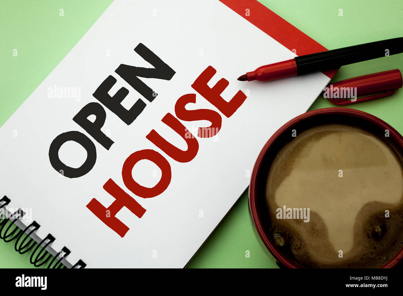 Handwriting Text Writing Open House Concept Meaning Home