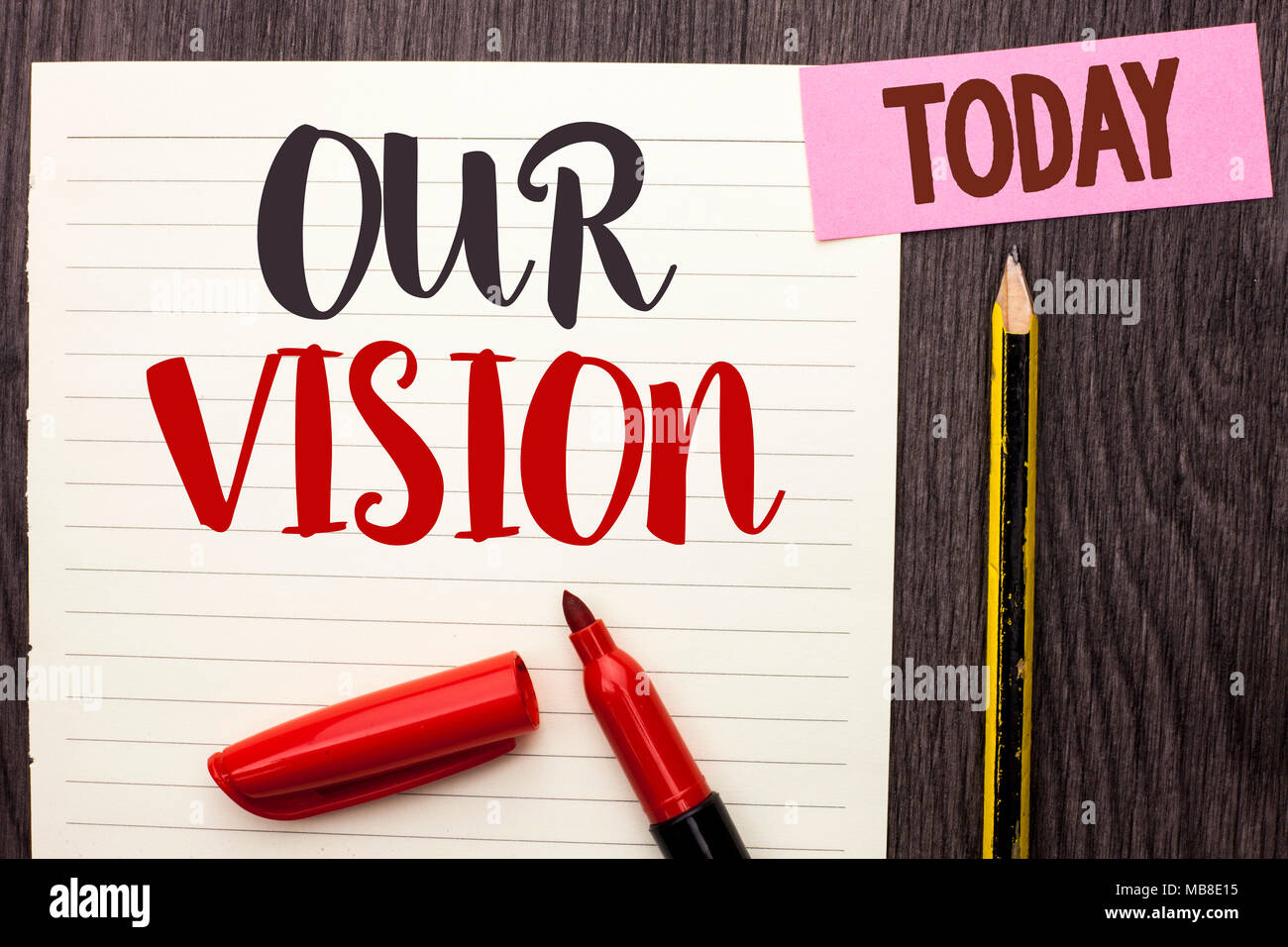 Writing note showing Our Vision. Business photo showcasing Innovation ...