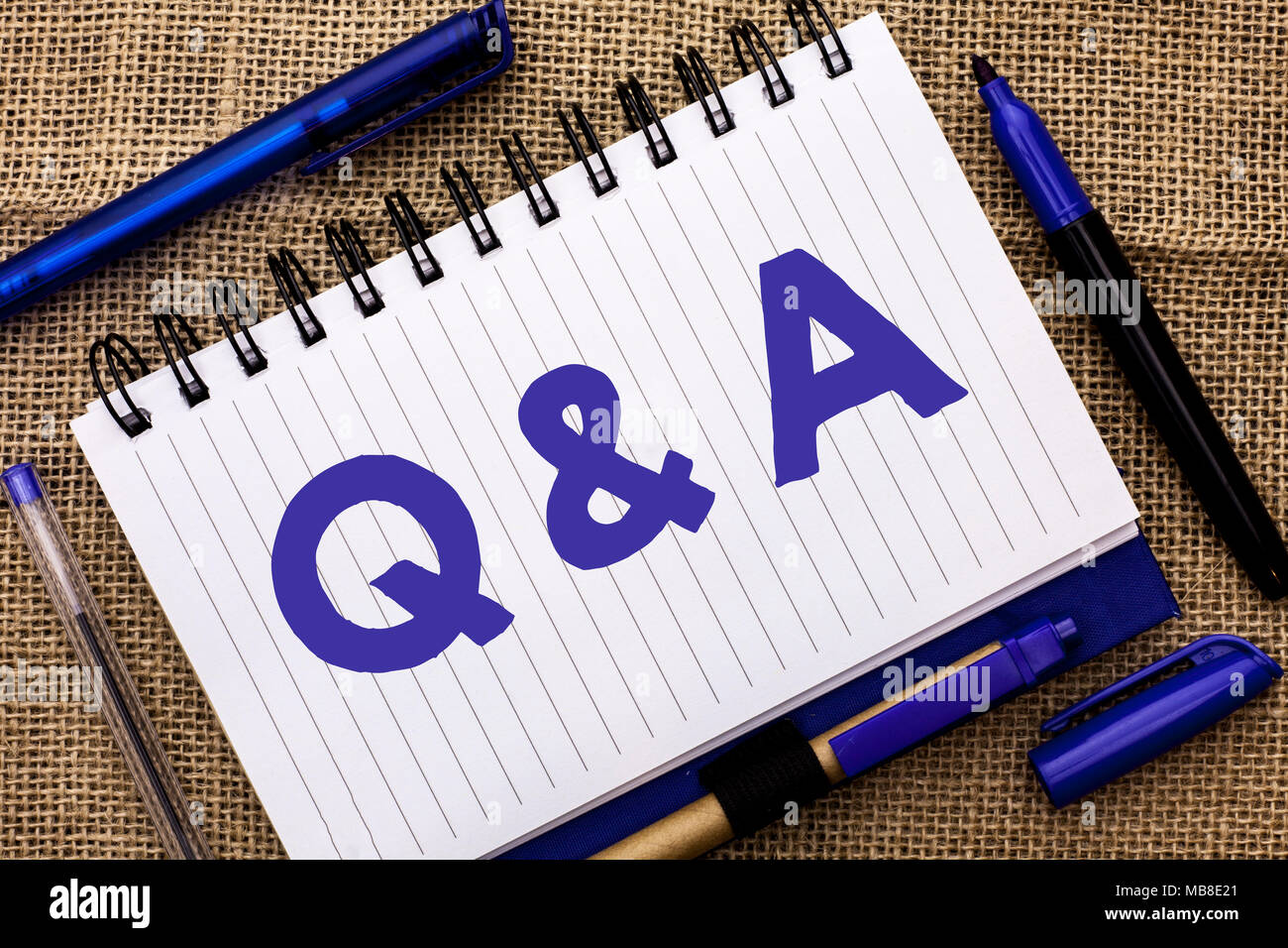 Conceptual hand writing showing Q A. Business photo showcasing Ask ...