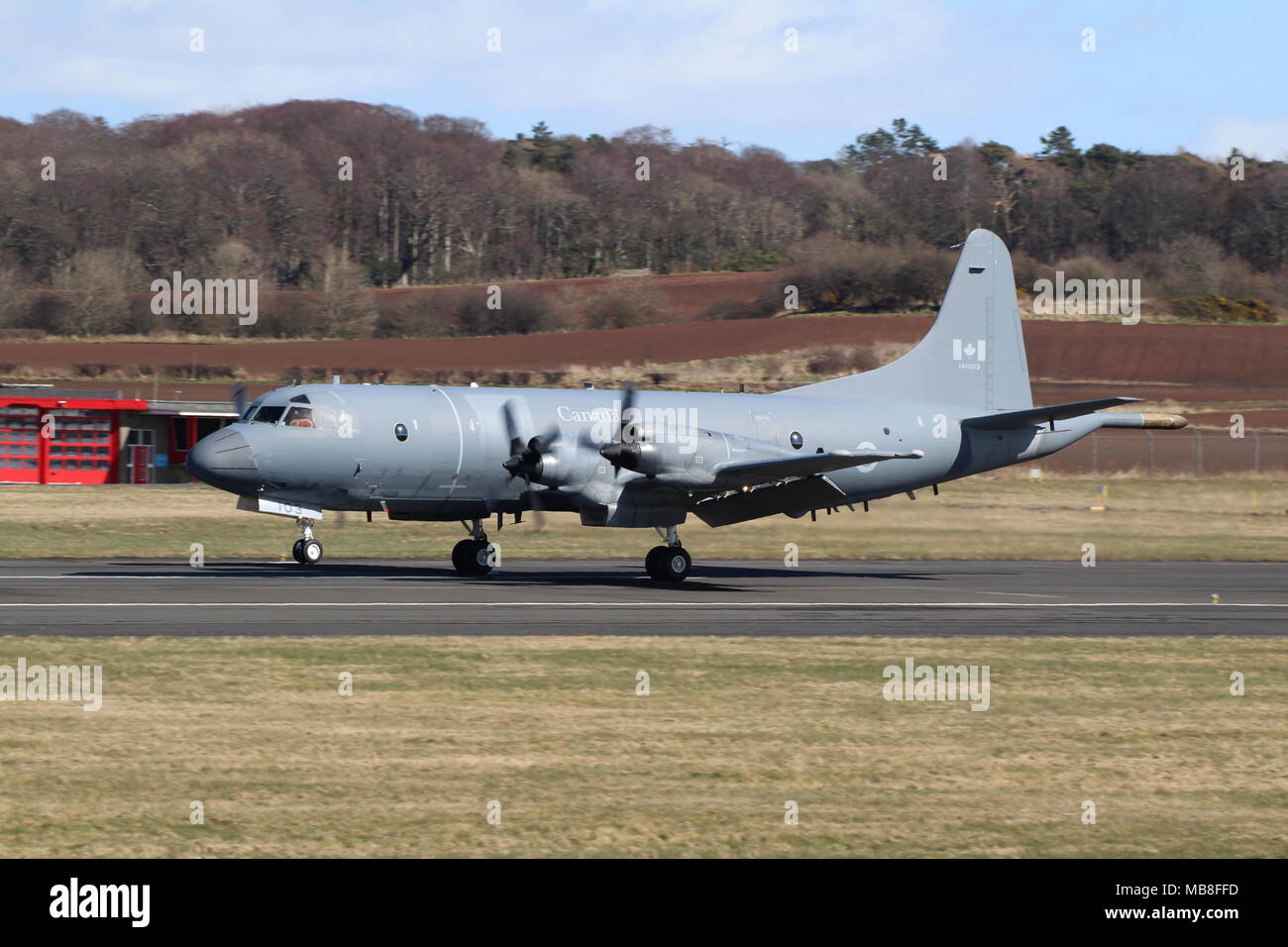 130103, a Lockheed CP-140 Aurora operated by the Royal Canadian Air Force, at Prestwick Airport in Ayrshire. Stock Photo