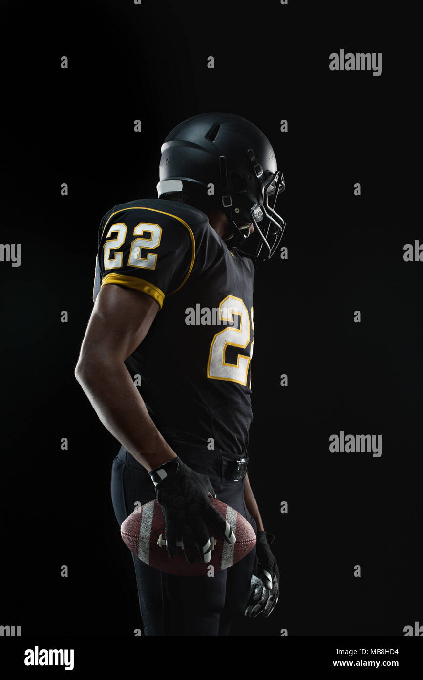 African American football player. Stock Photo