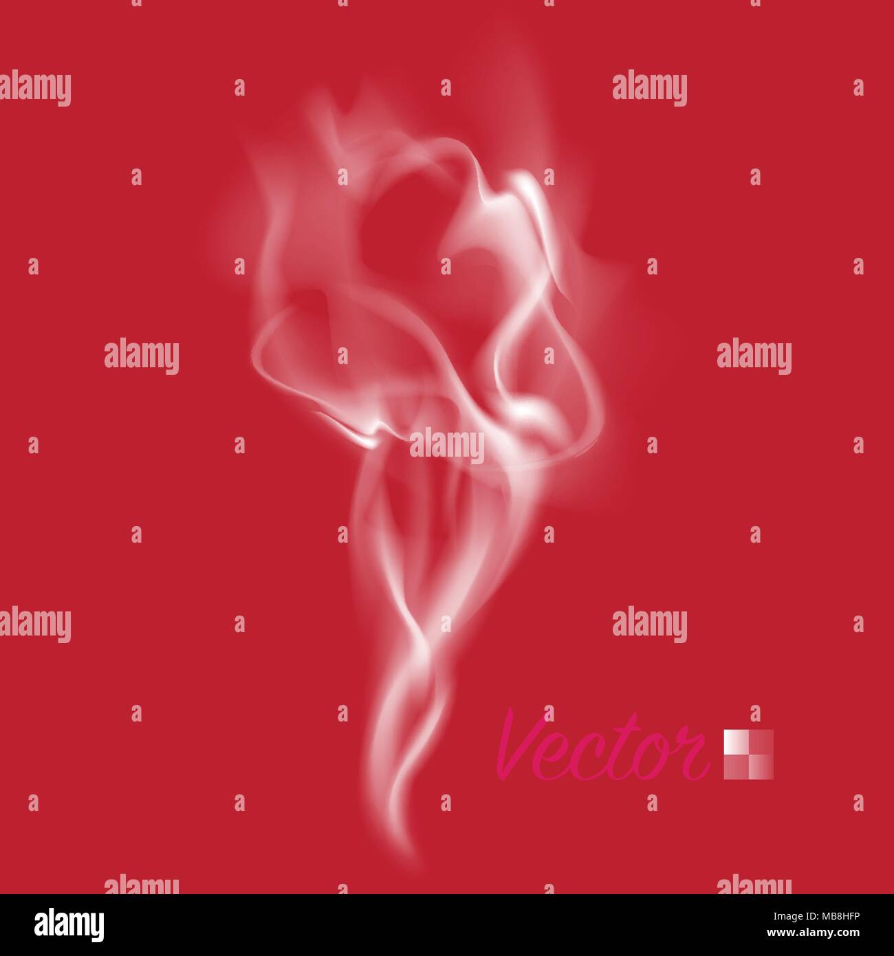 true vectior created smoke white on interchangeble red backgound Stock Vector