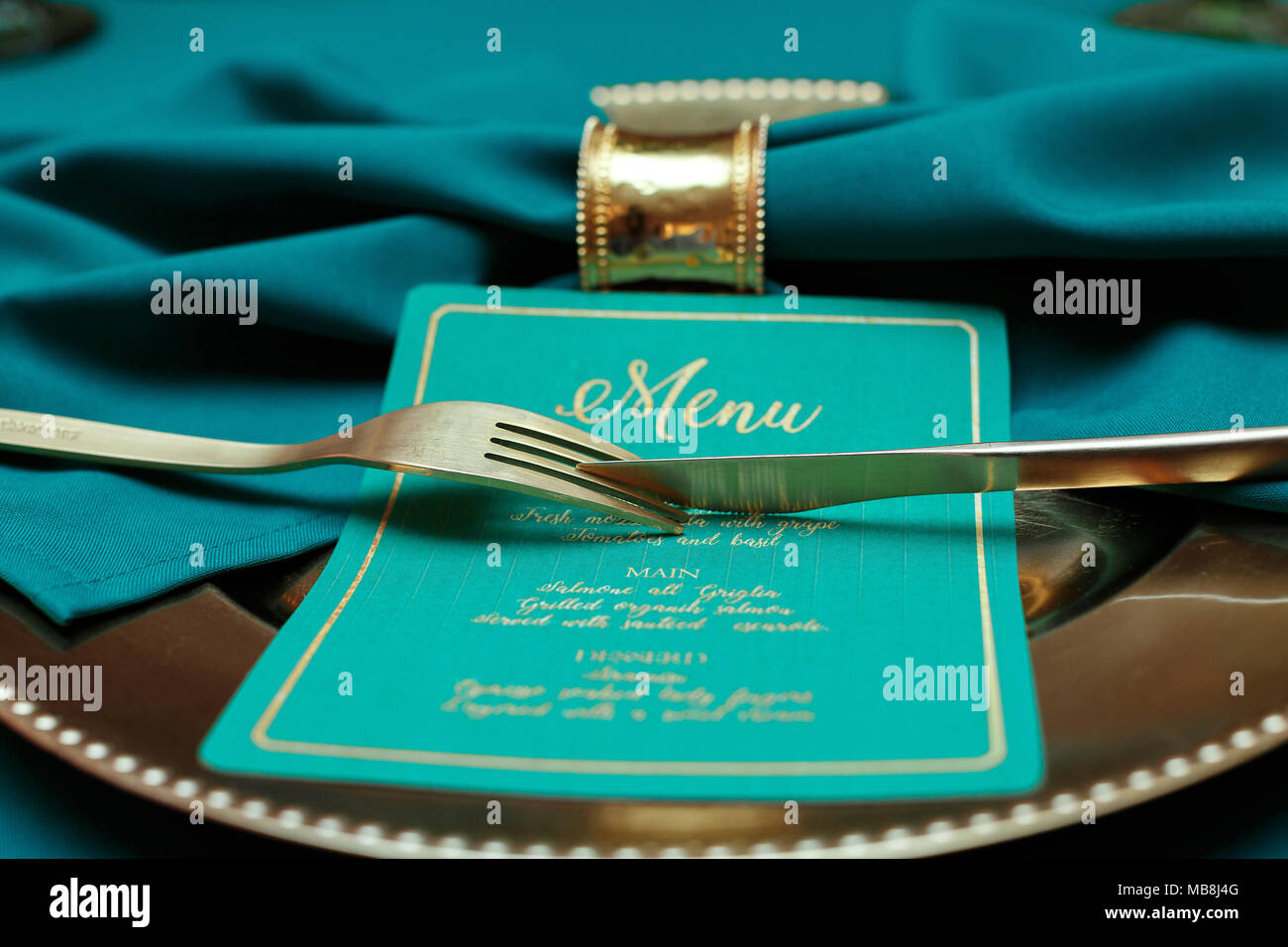plate in restaurant Stock Photo