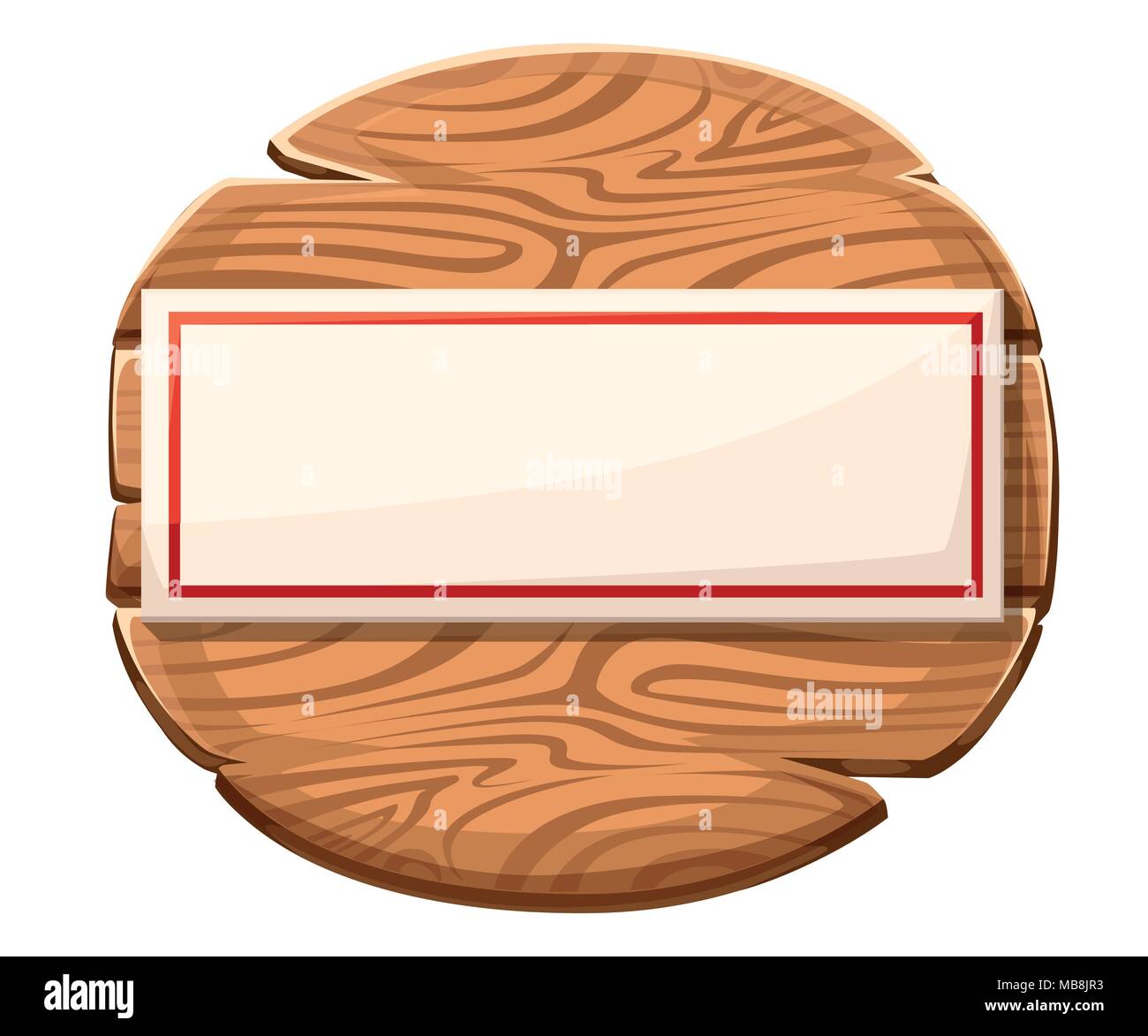 Wooden signboard. Plaque with place for text or symbols. Vector ...